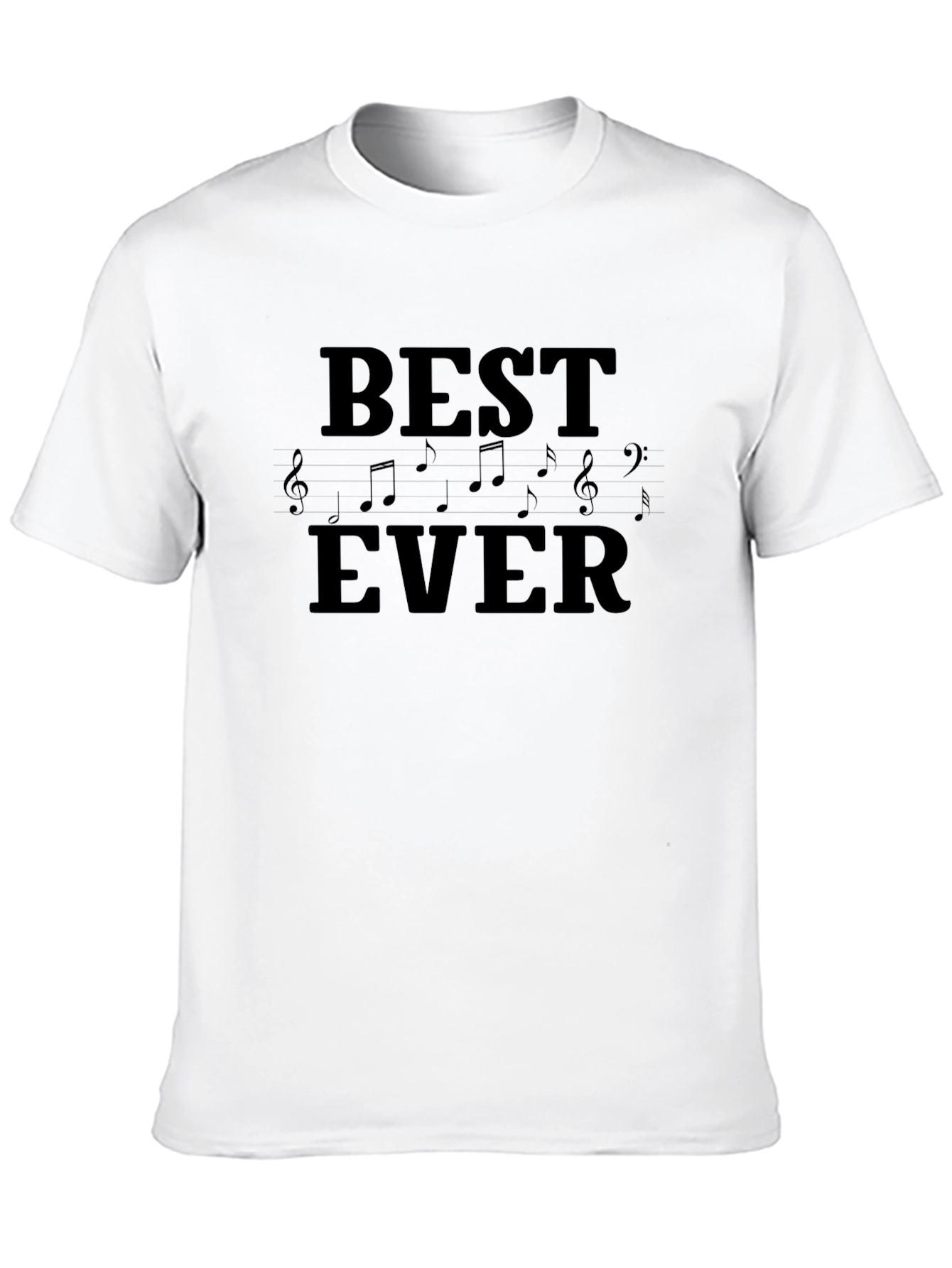 Black Best Ever Music Notes Graphic T-Shirt view 10