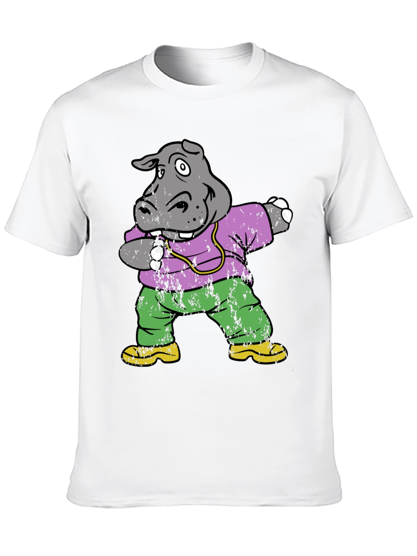Black Dabbing Hippo Graphic Tee - Cool & Fun view 10