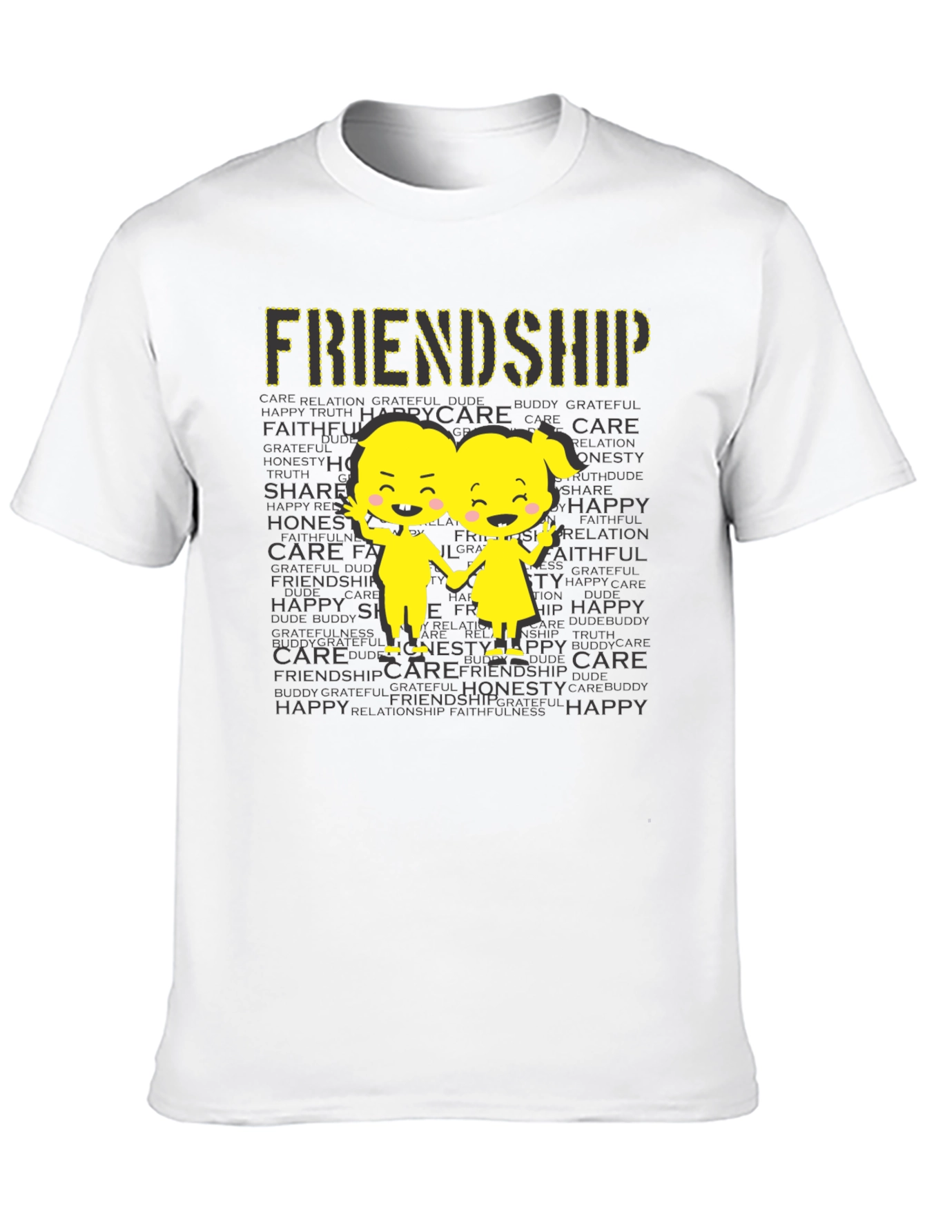 Black Friendship Graphic Print T-Shirt view 10