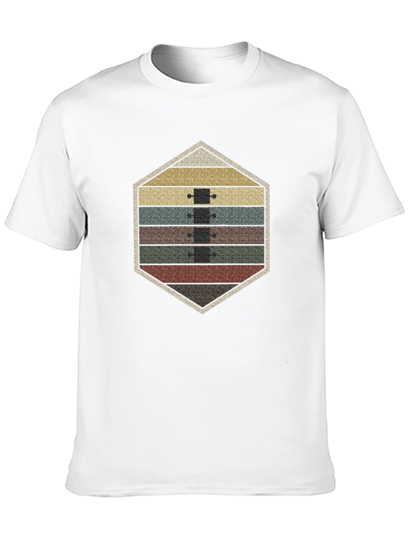 Black Retro Skateboard Stack T-Shirt view 10