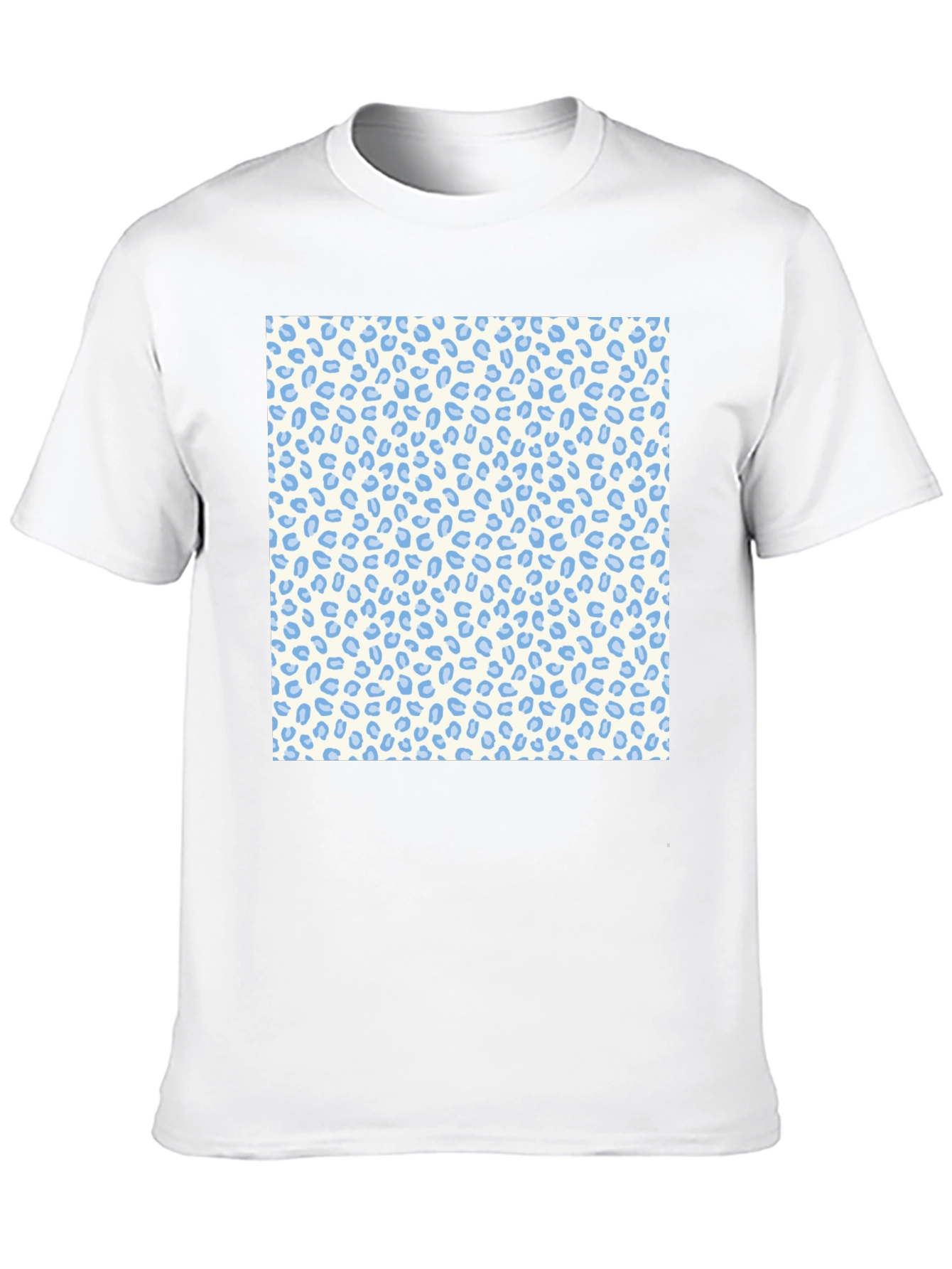 Black Cool Black Tee with Blue Leopard Print view 10