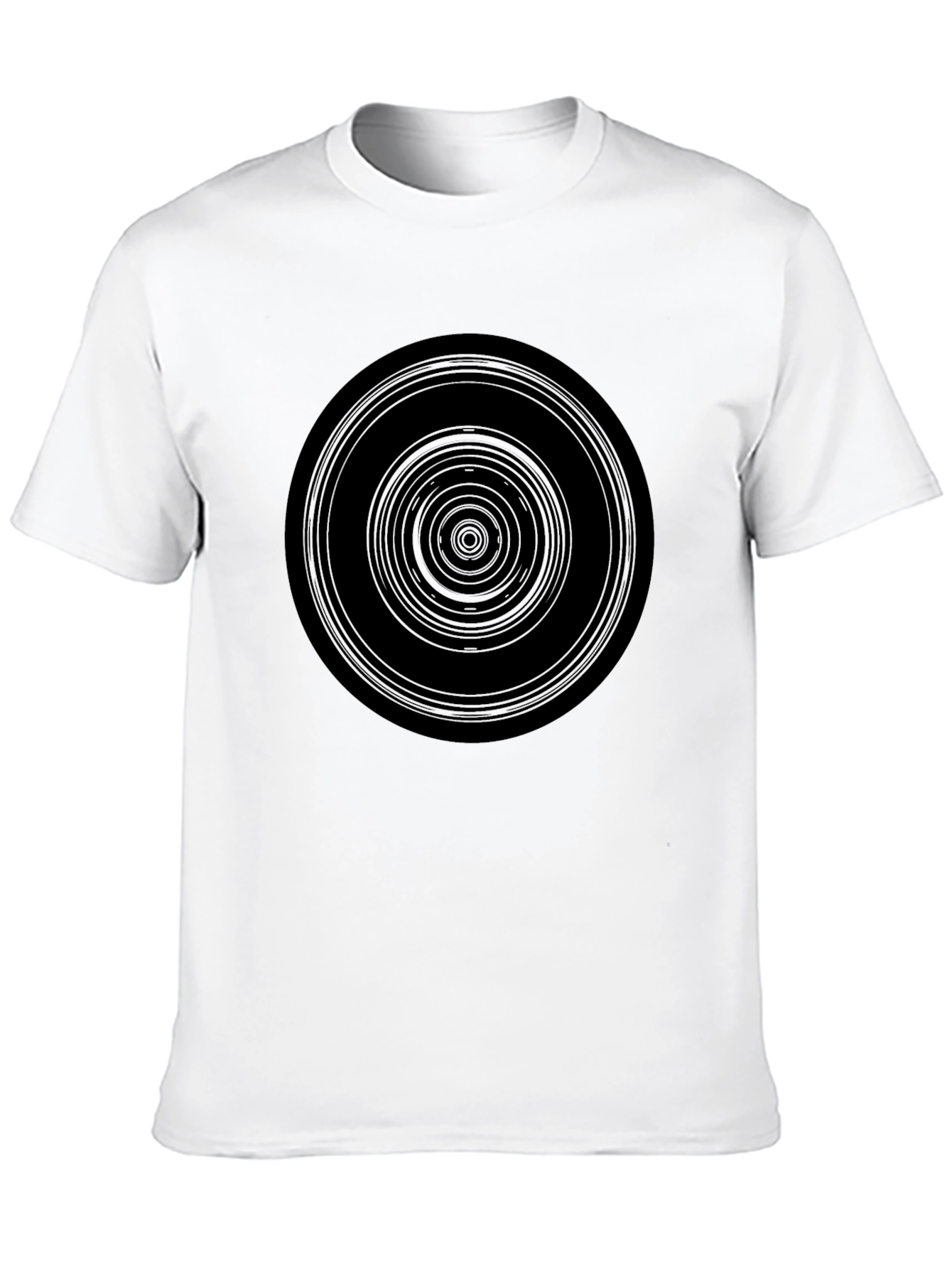 Black Hypnotic Circle Graphic Black T-Shirt view 10