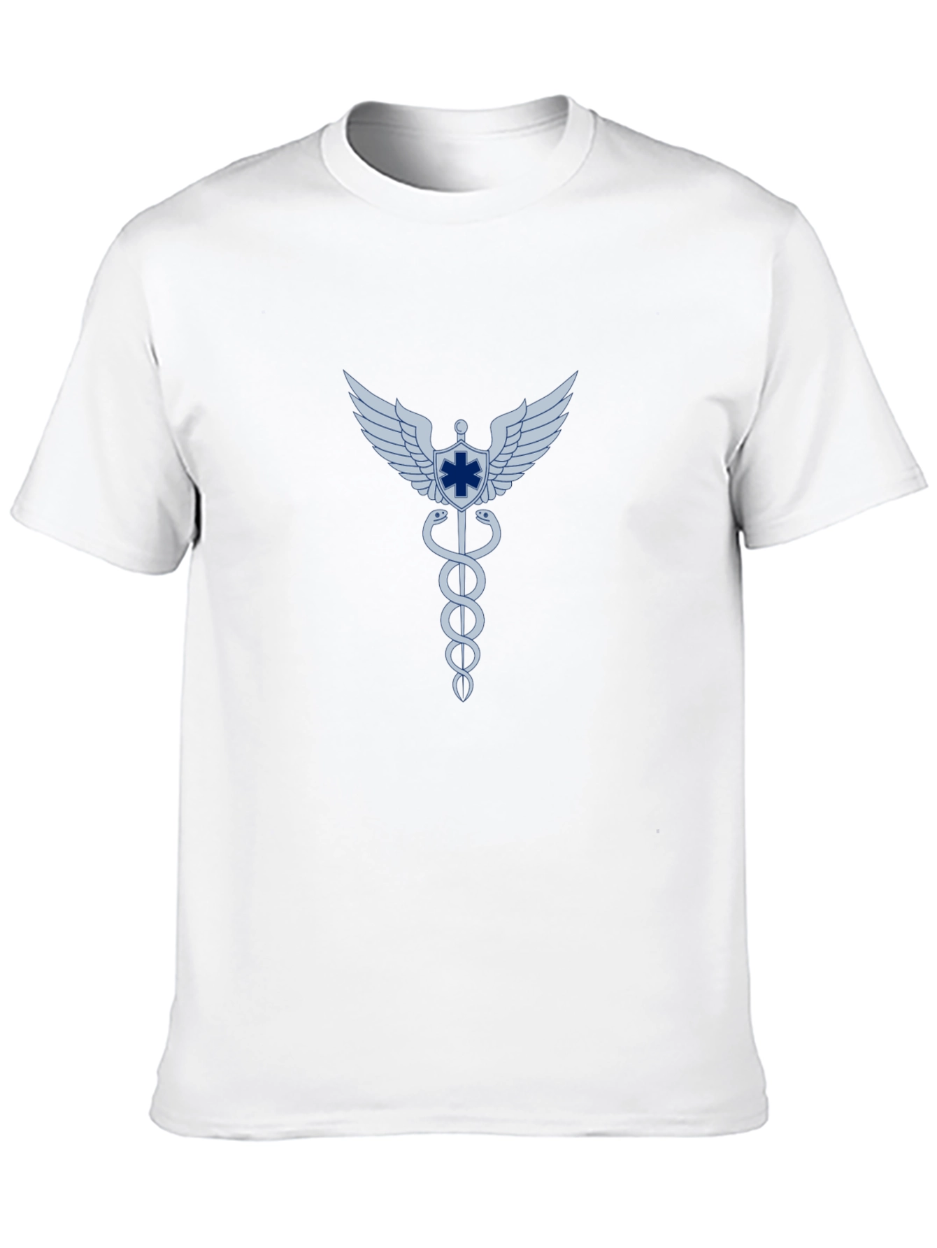 Black Caduceus Symbol Graphic T-Shirt view 10