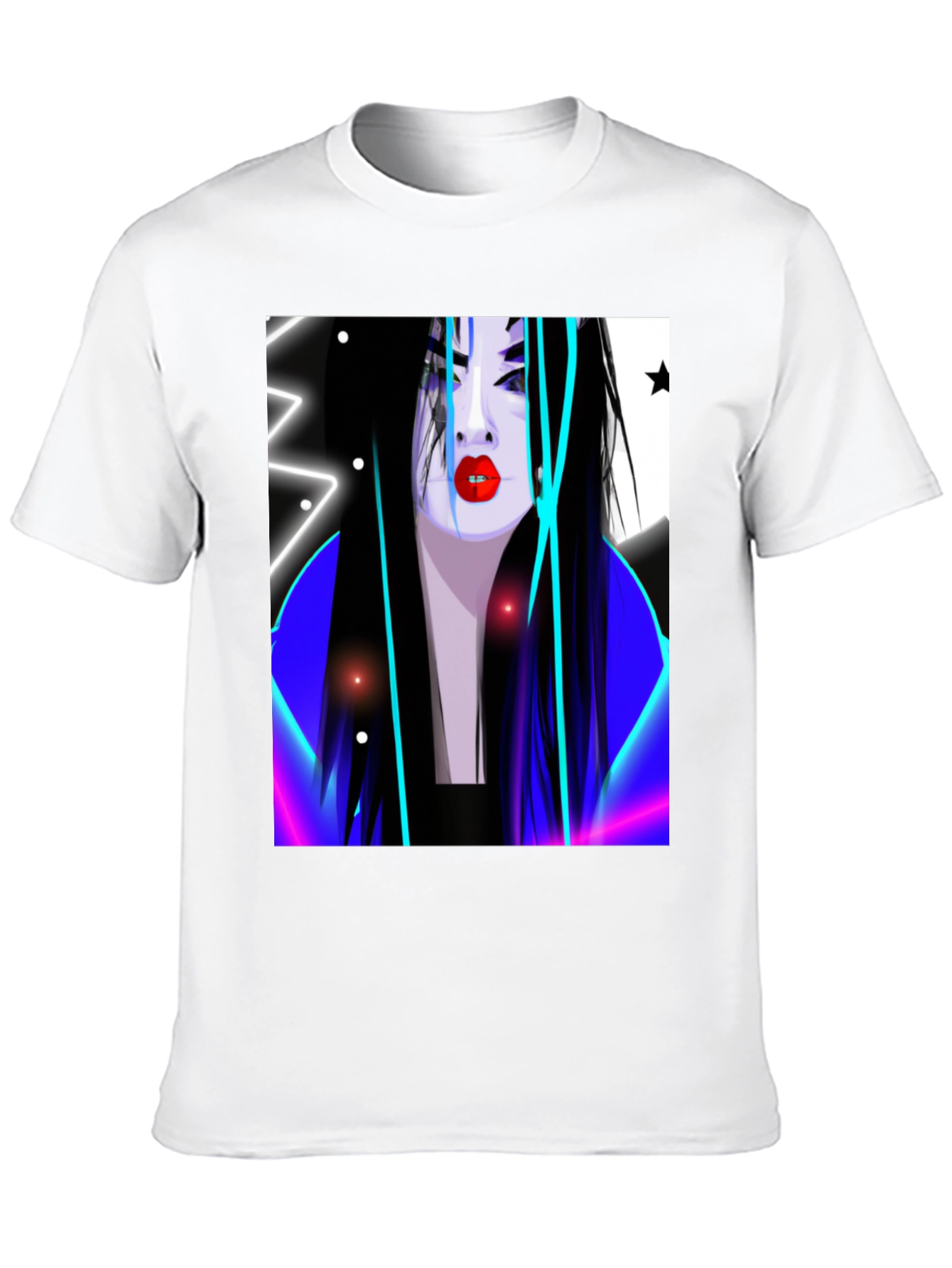 Black Neon Geisha Graphic T-Shirt - Stylish Urban Wear view 10