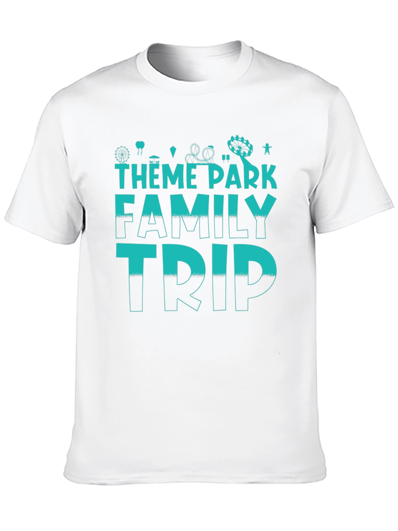 Black Theme Park Family Trip T-Shirt - Black Cotton Tee view 10