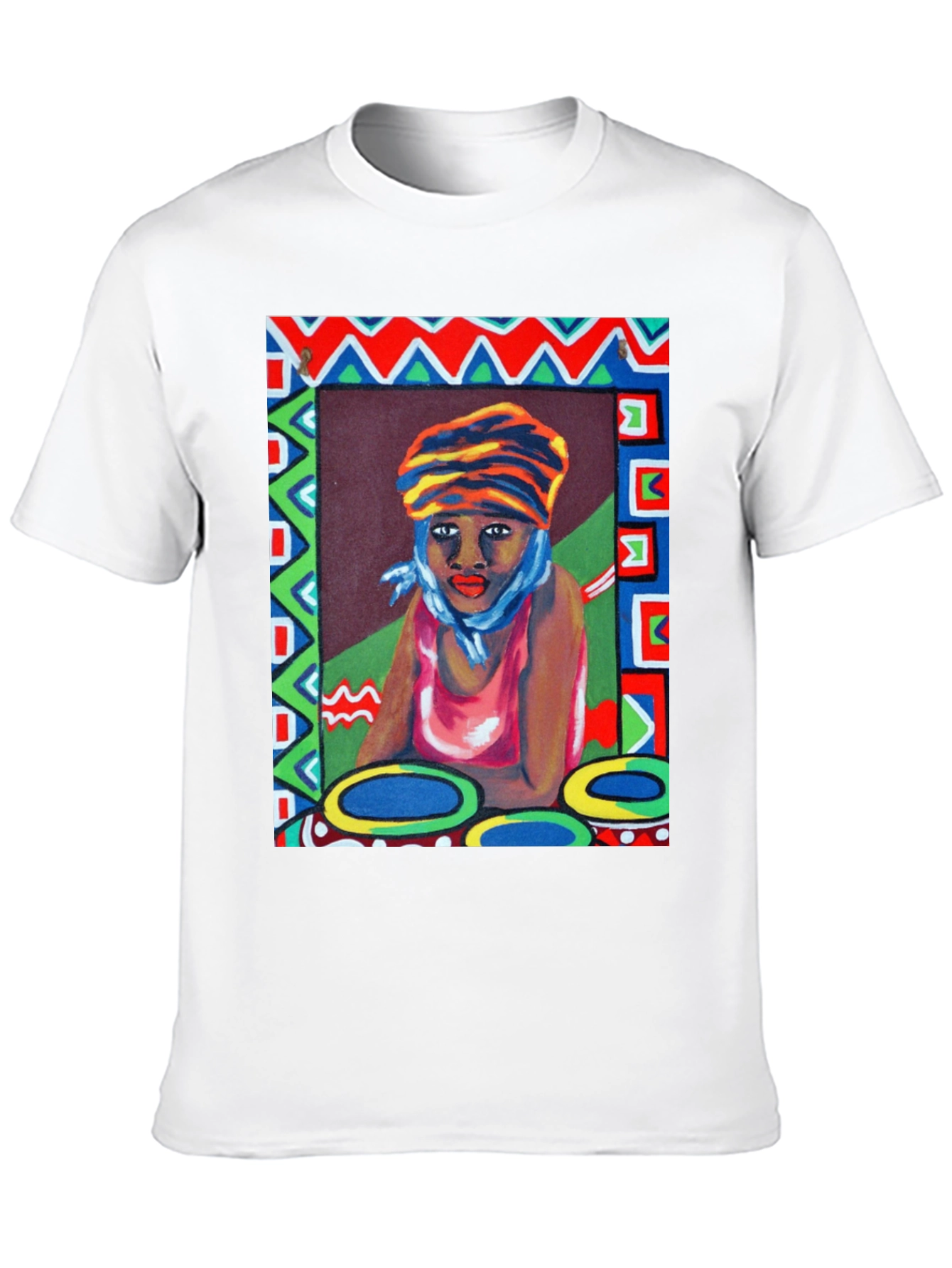 Black Artistic Woman Portrait Graphic T-Shirt view 10