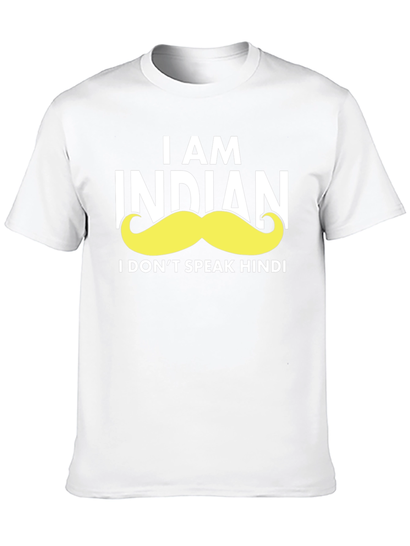Black Funny Indian Moustache Graphic T-Shirt view 10