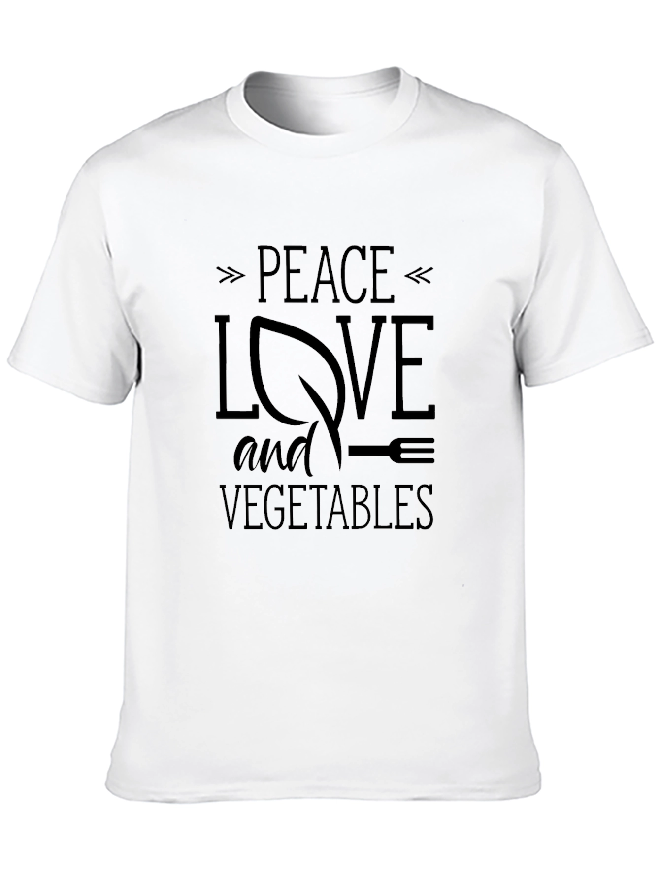 Black Peace Love and Vegetables T-Shirt - Vegan Tee view 10