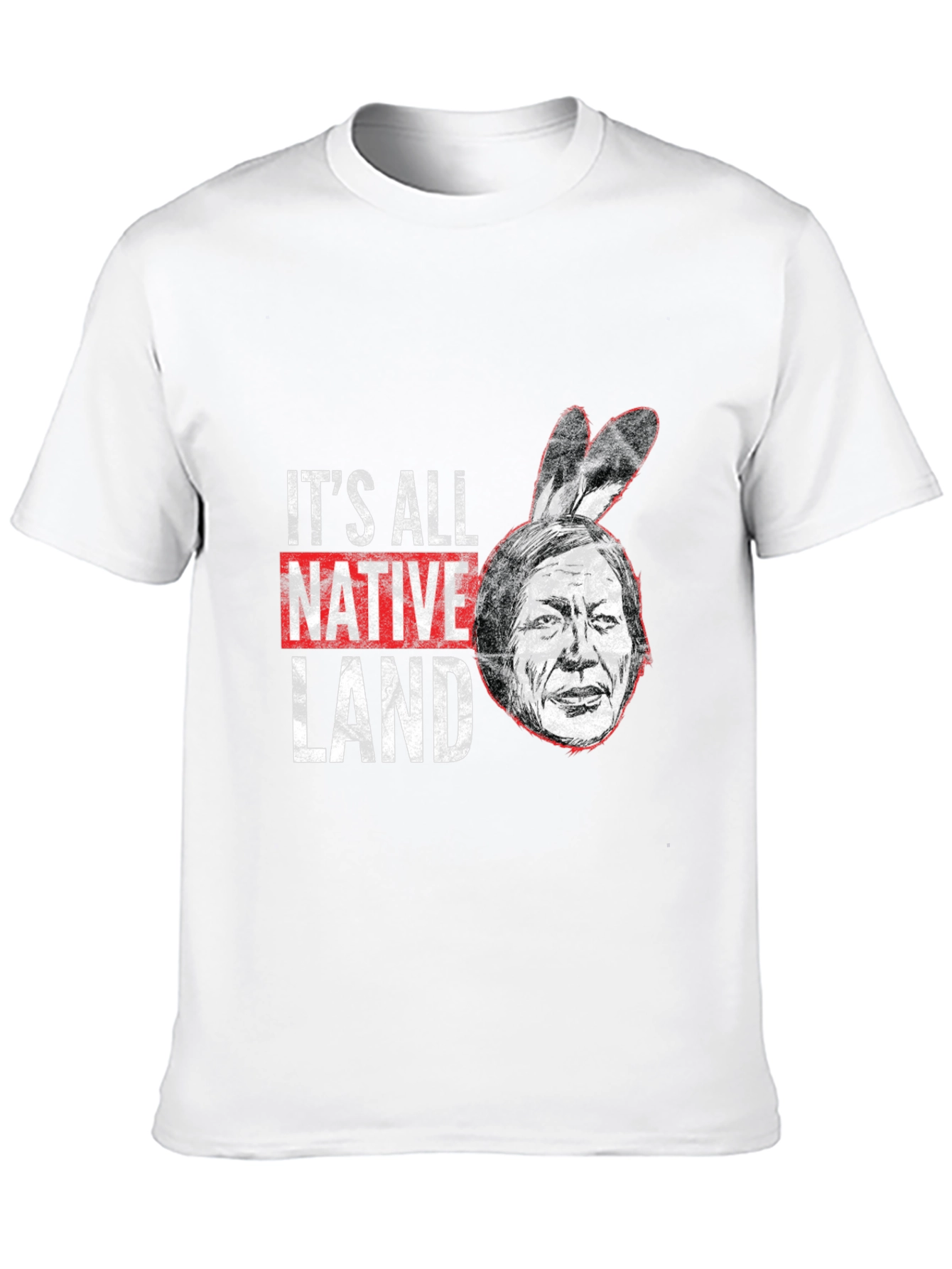 Black It's All Native Land T-Shirt view 10