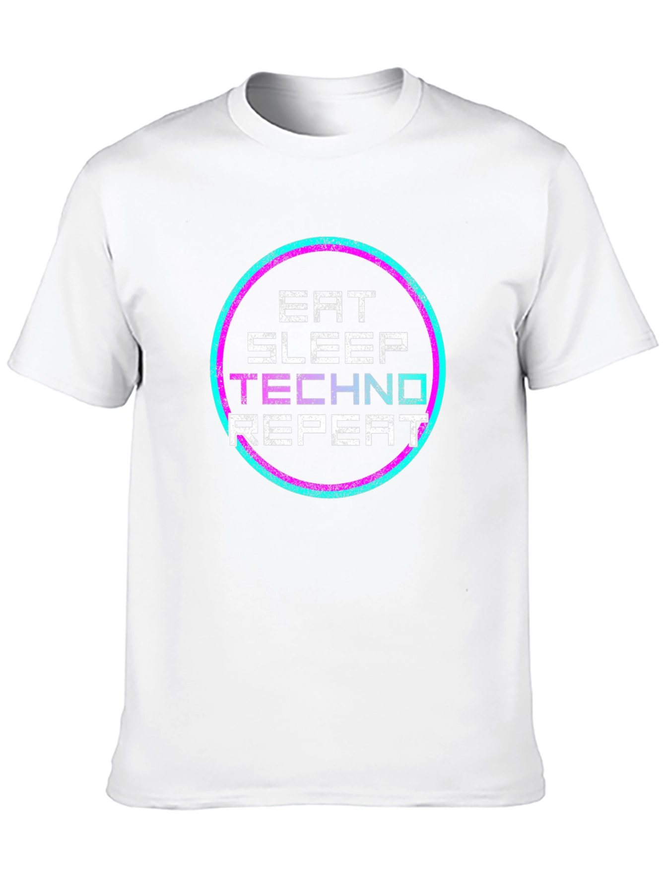 Black Eat Sleep Techno Repeat Black Graphic Tee view 10