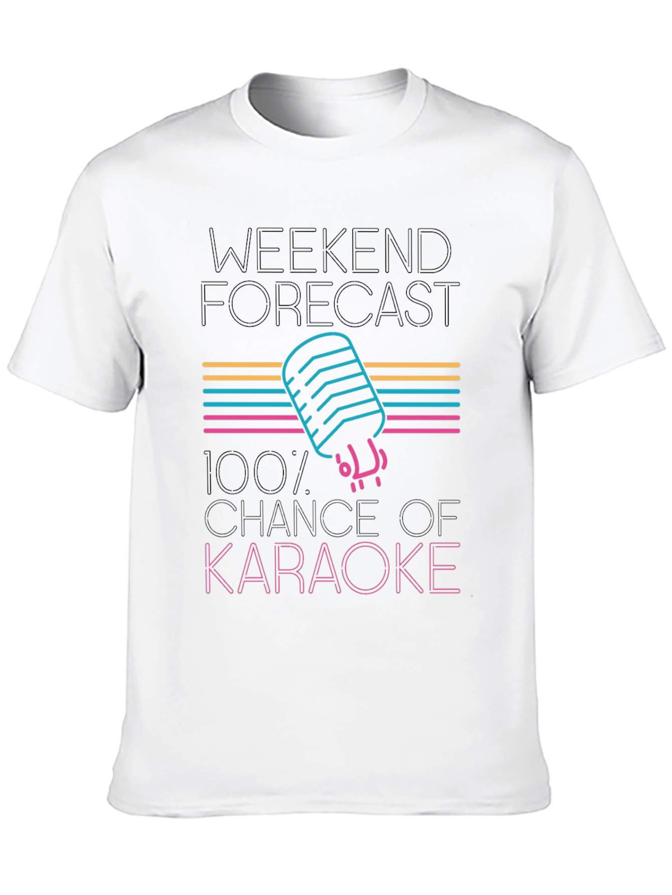 Black Karaoke Forecast T-Shirt - Weekend Vibes! view 10
