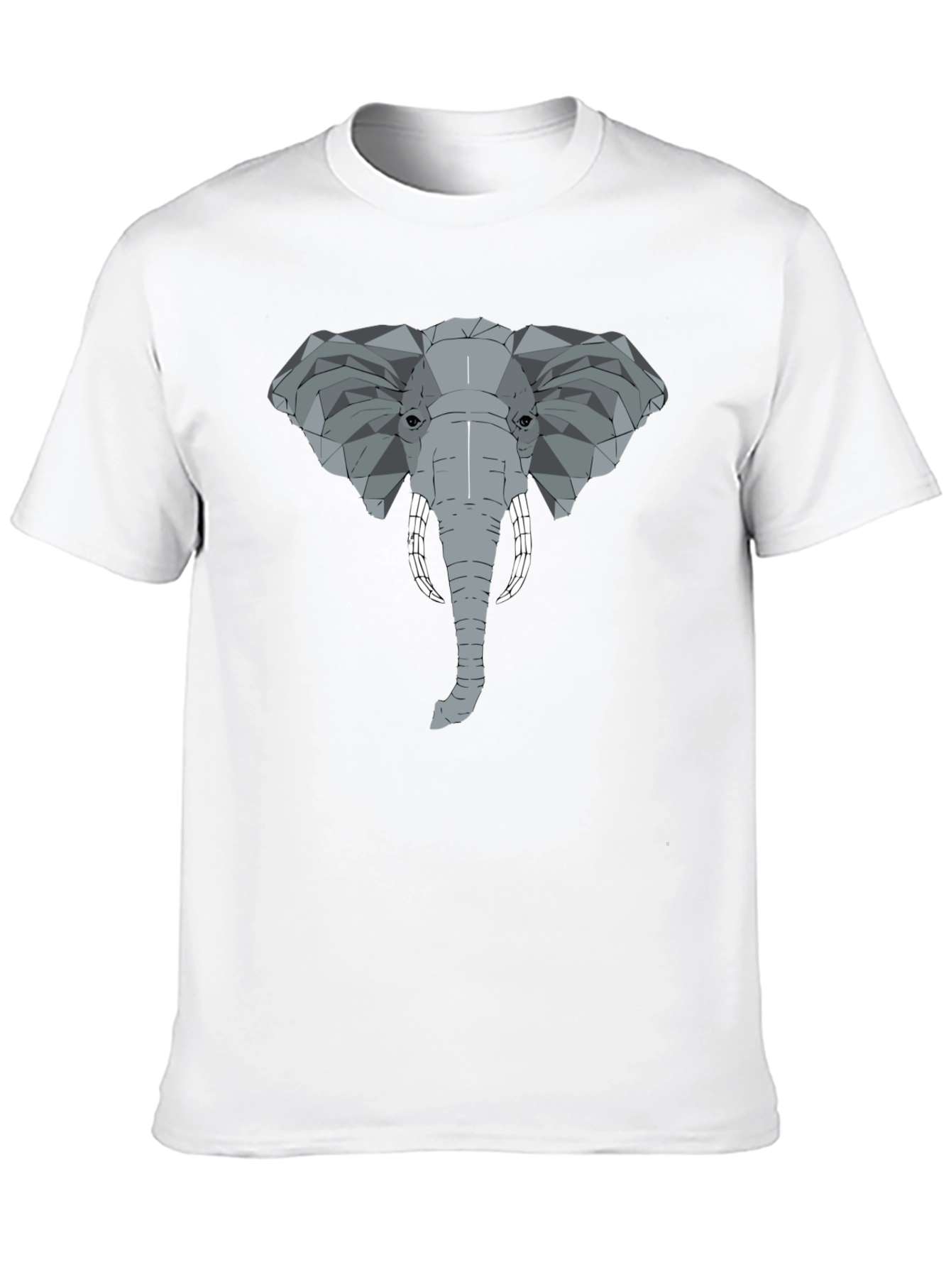 Black Geometric Elephant Graphic Tee - Stylish Men's Black T-Shirt view 10