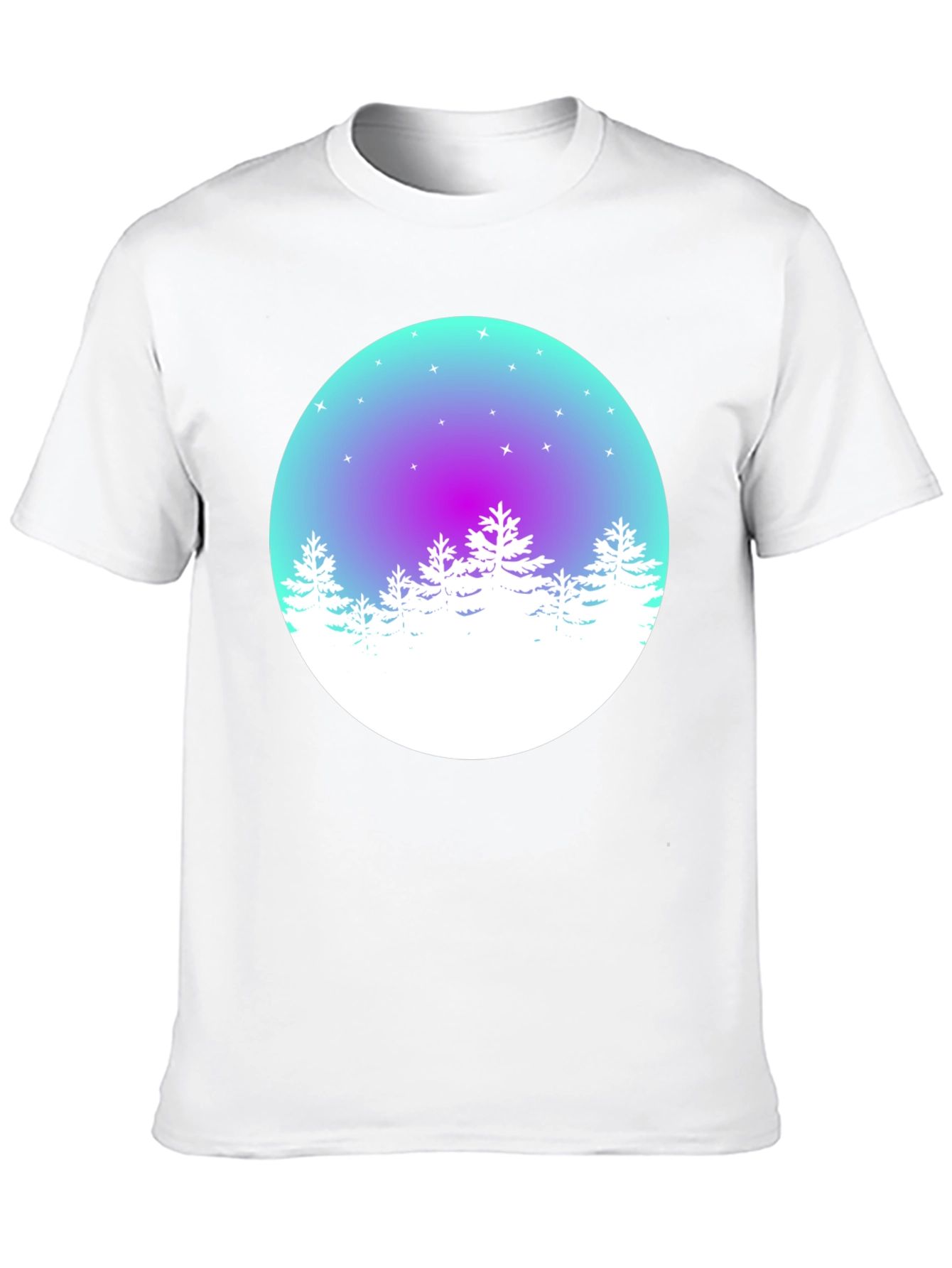 Black Winter Forest Graphic Tee - Men's Black T-Shirt view 10