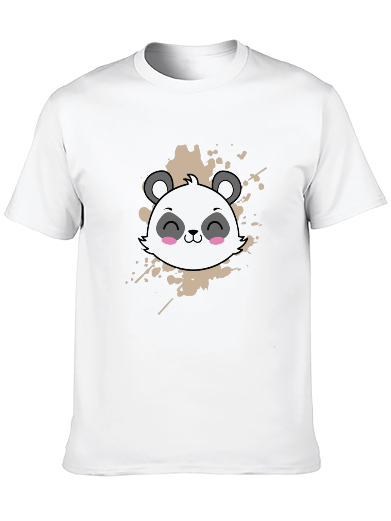 Black Cute Panda Graphic Tee - Black Cotton T-Shirt view 10