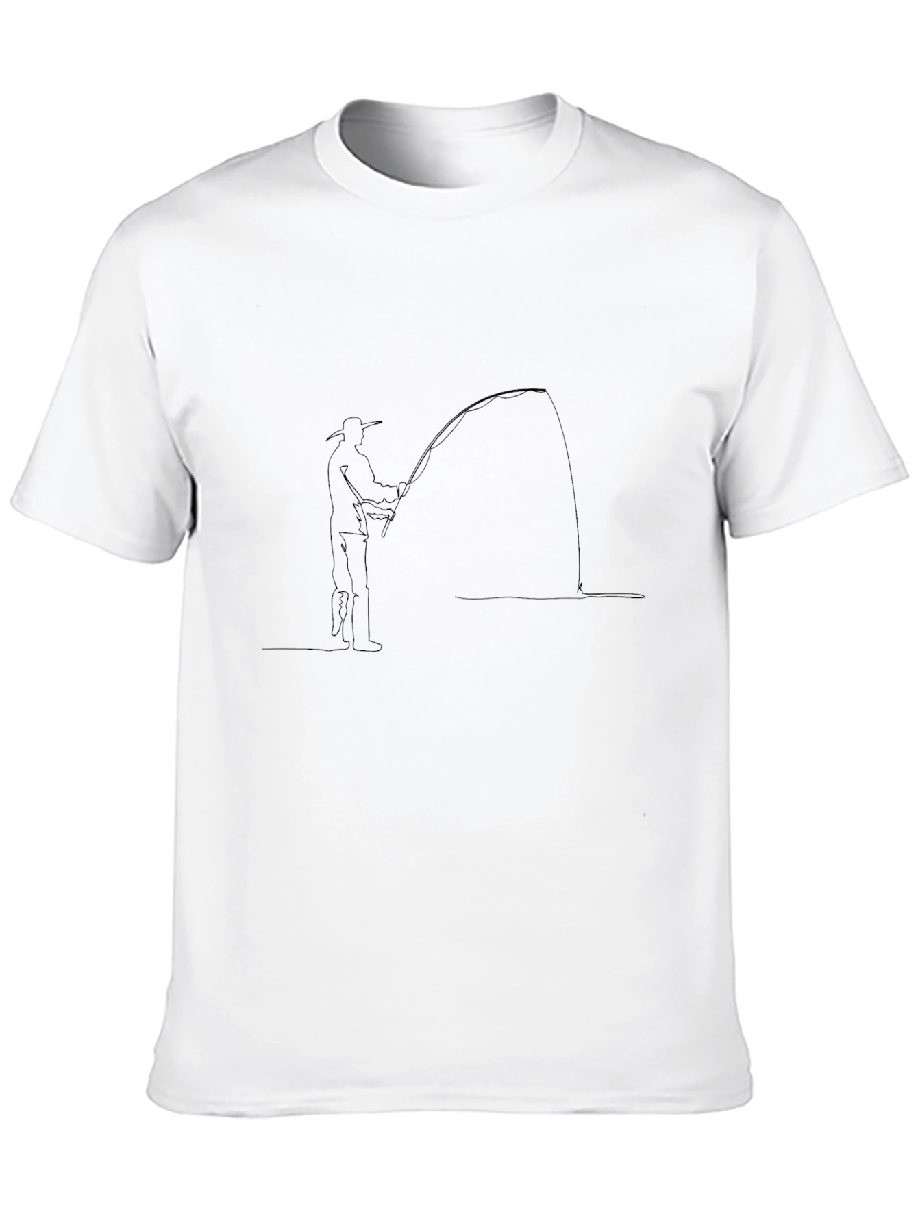 Black Fisherman Graphic Tee - Black Cotton Blend view 10