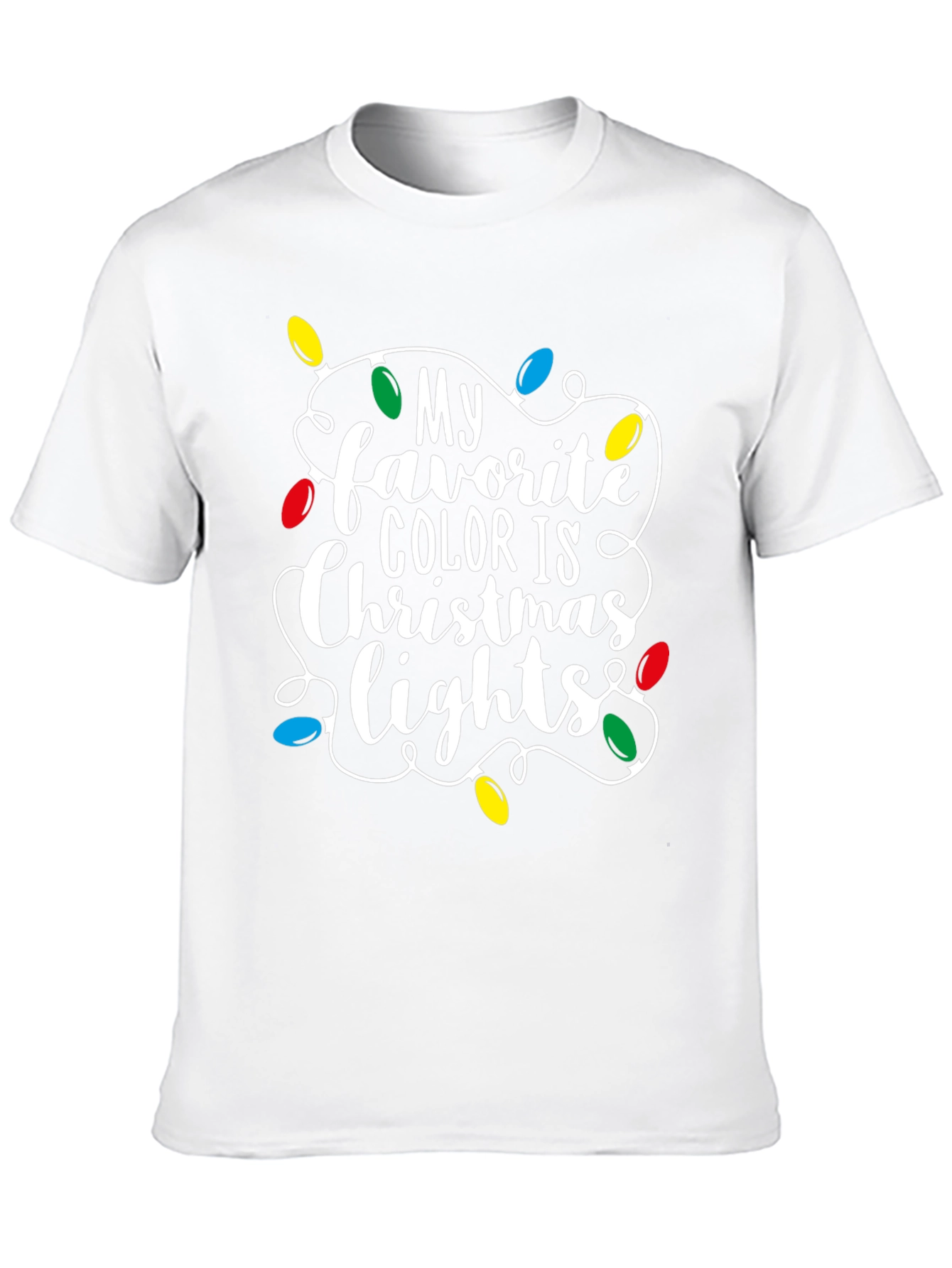 Black Christmas Lights Graphic Tee view 10