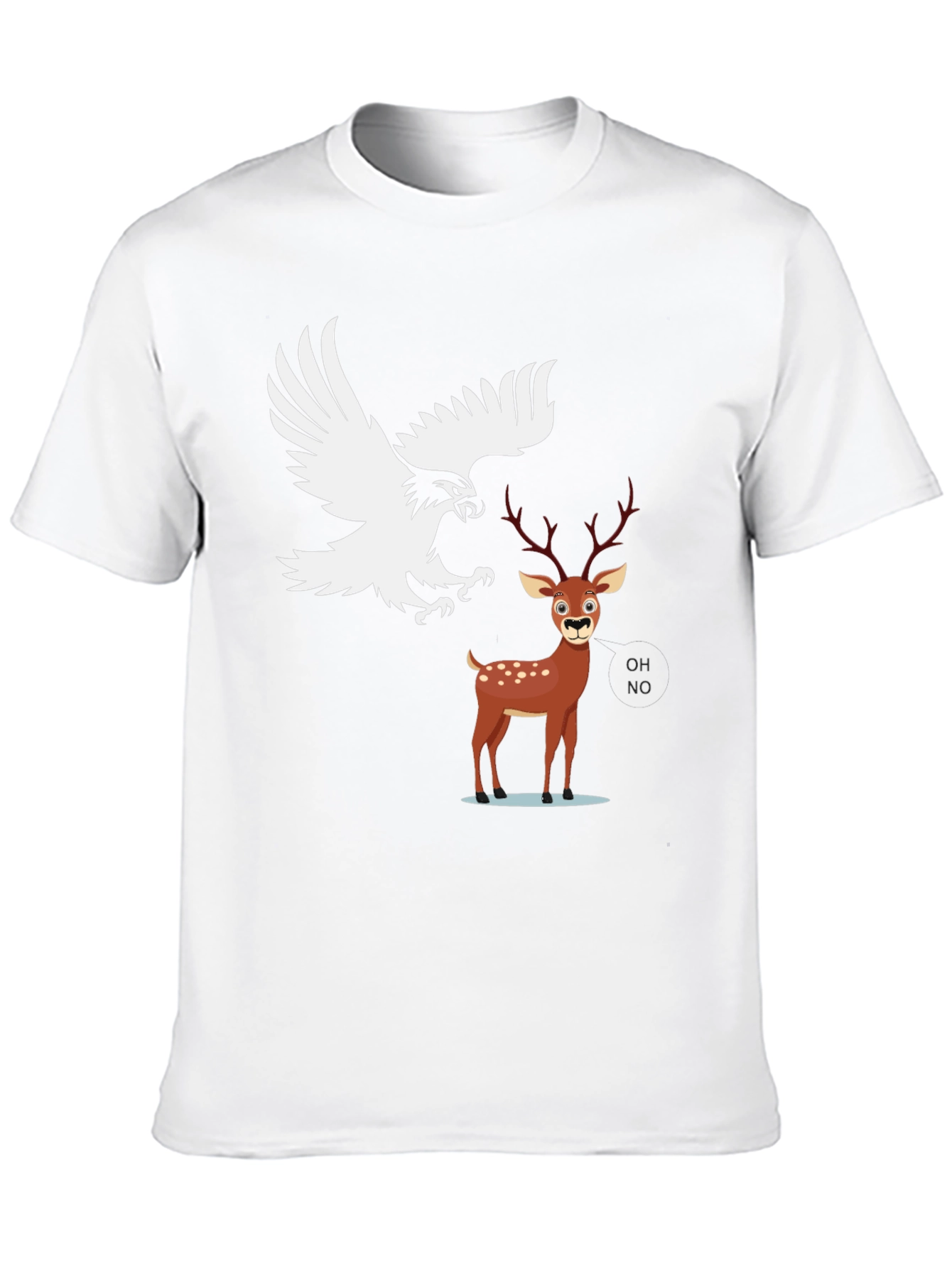 Black Eagle vs Deer Graphic Tee - Black Cotton Blend view 10