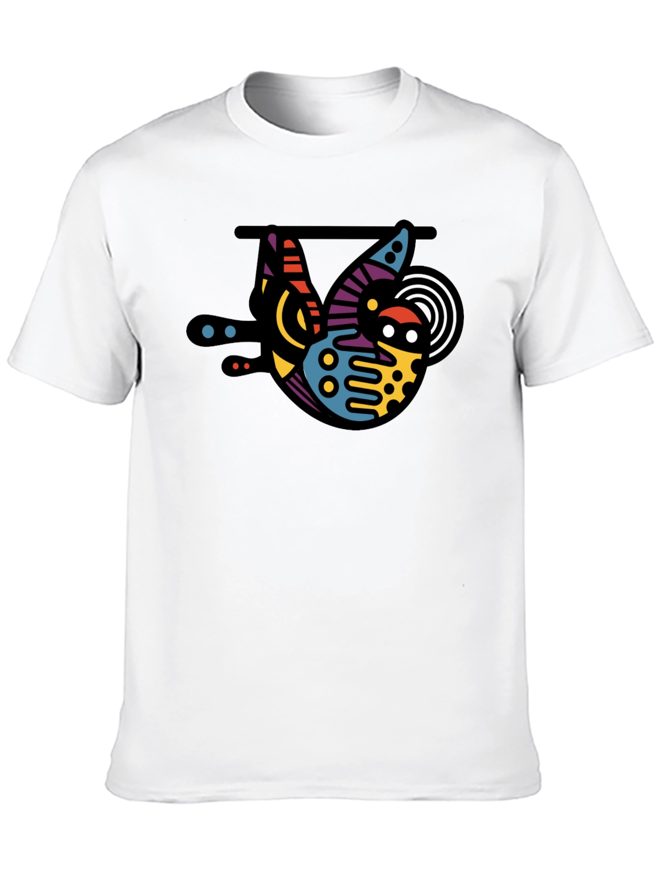 Black Abstract Sloth Graphic T-Shirt view 10