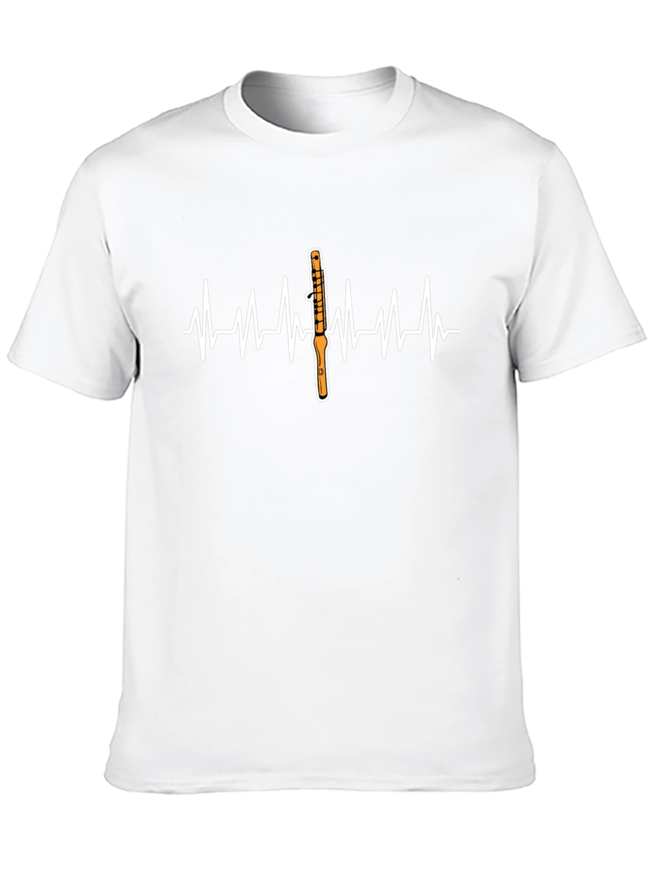 Black Music Lover T-Shirt - Clarinet Heartbeat Design view 10