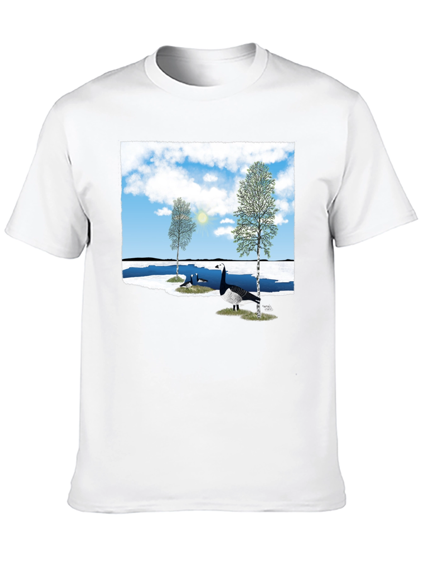 Black Goose Lake T-Shirt - Nature Graphic Tee view 10
