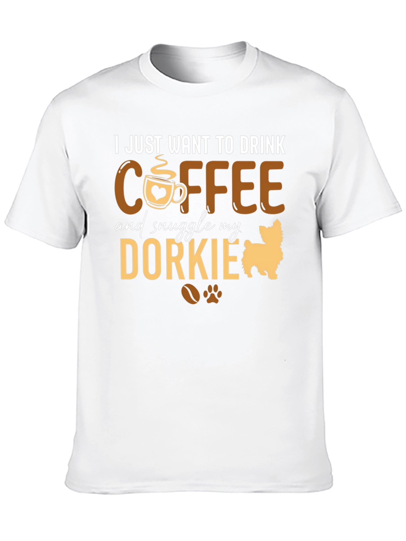 Black Coffee & Dorkie Dog Lover T-Shirt view 10