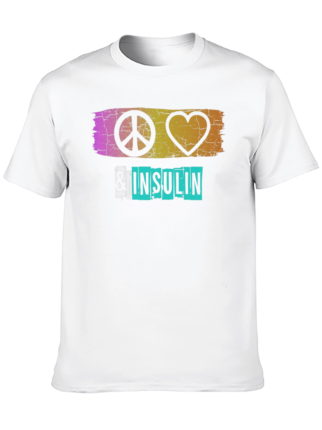Black Peace Love & Insulin T-Shirt - Diabetes Awareness view 10