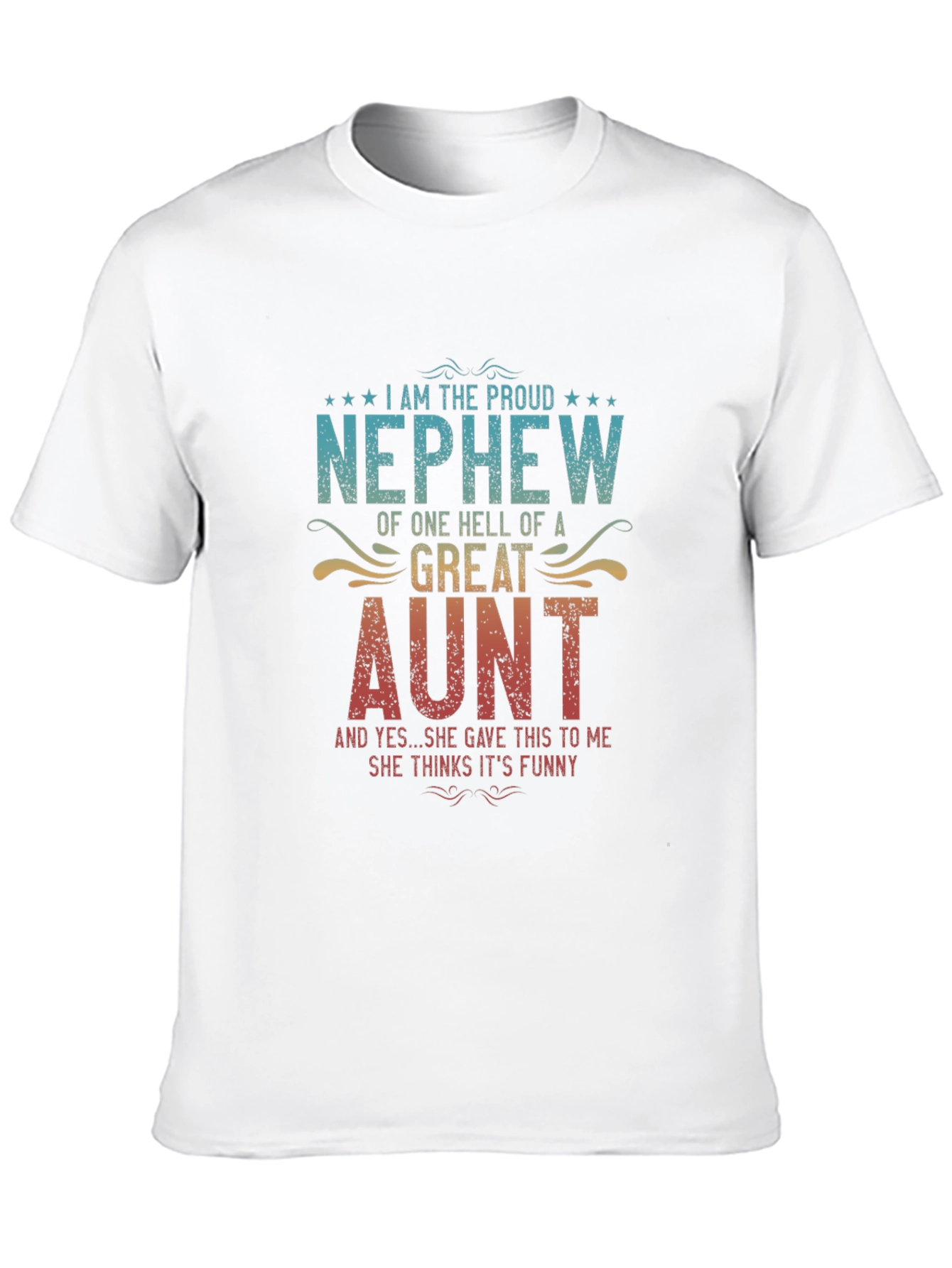 Black Proud Nephew Great Aunt Funny Graphic T-Shirt view 10