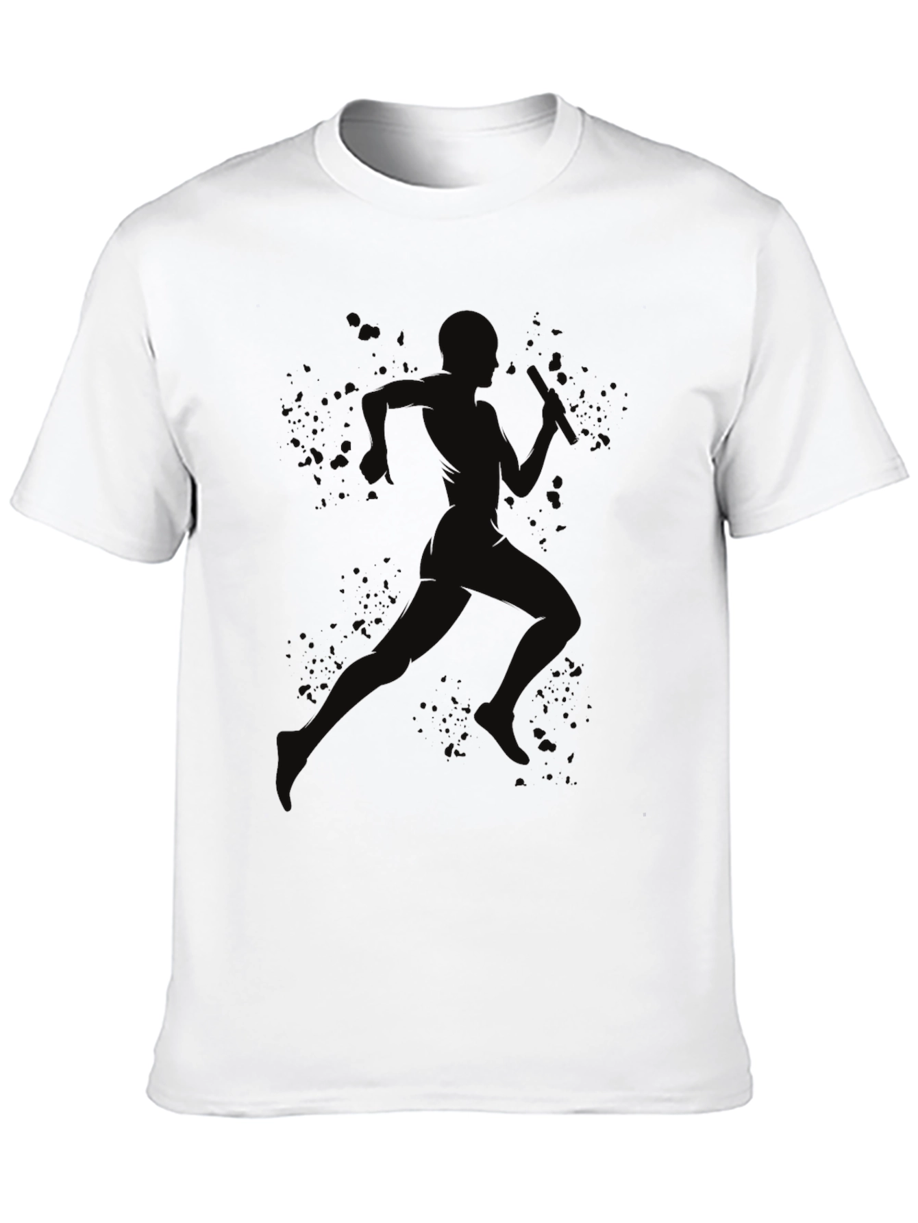 Black Men's Black Running Silhouette Graphic Tee view 10