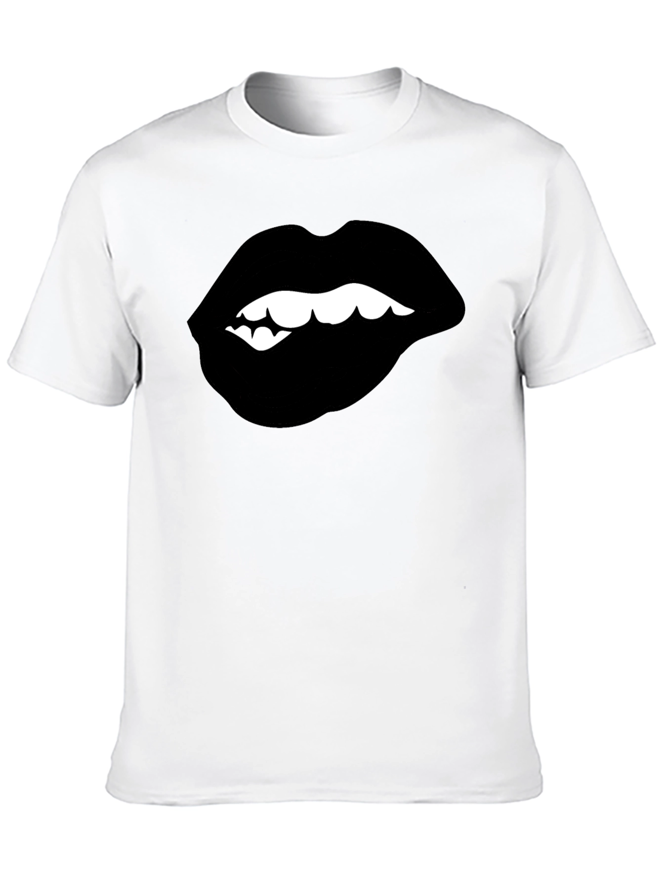 Black Biting Lips Graphic Tee - Modern Streetwear view 10