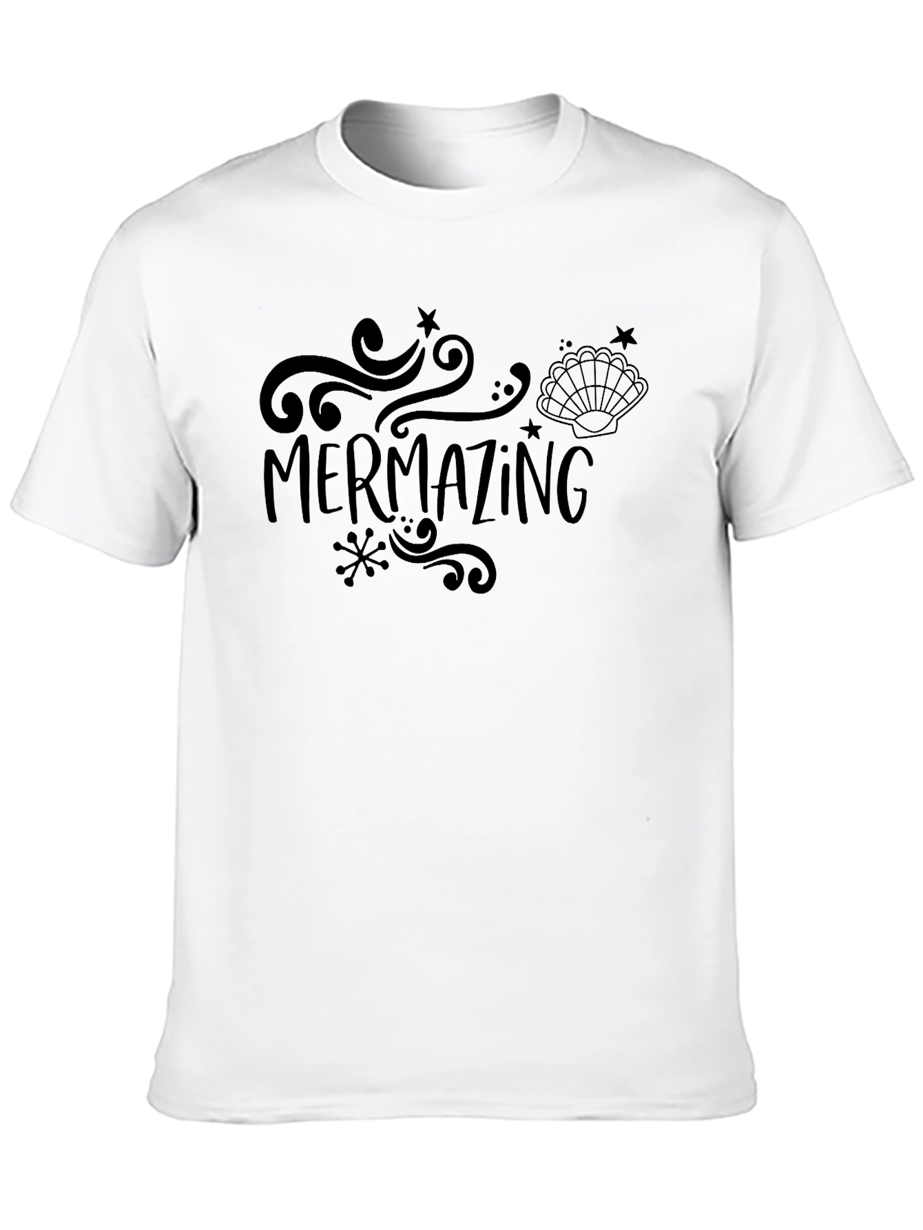 Black Mermazing Graphic Tee - Black Cotton T-Shirt view 10
