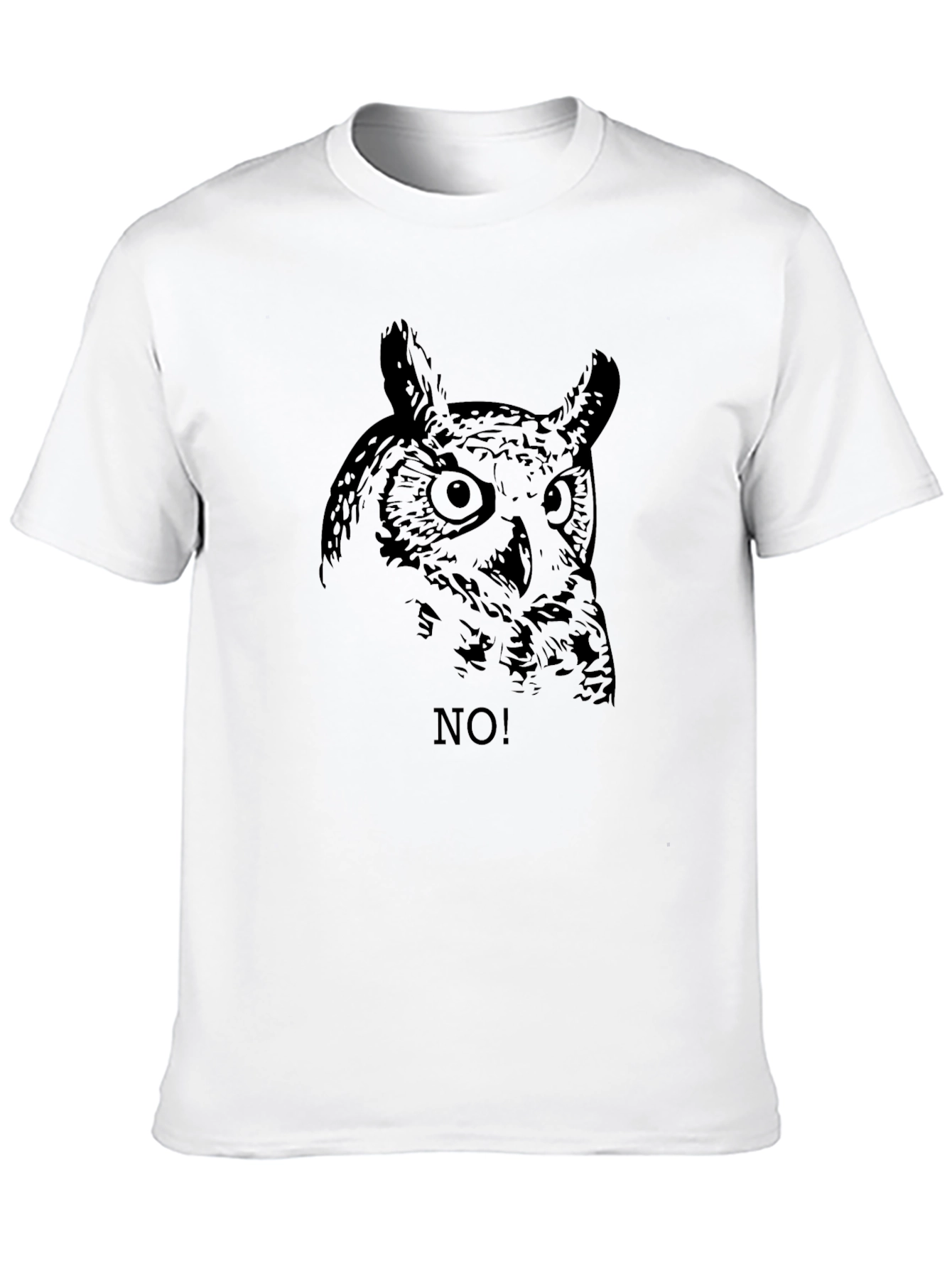 Black Owl No! Graphic Black T-Shirt - Men's Fashion view 10