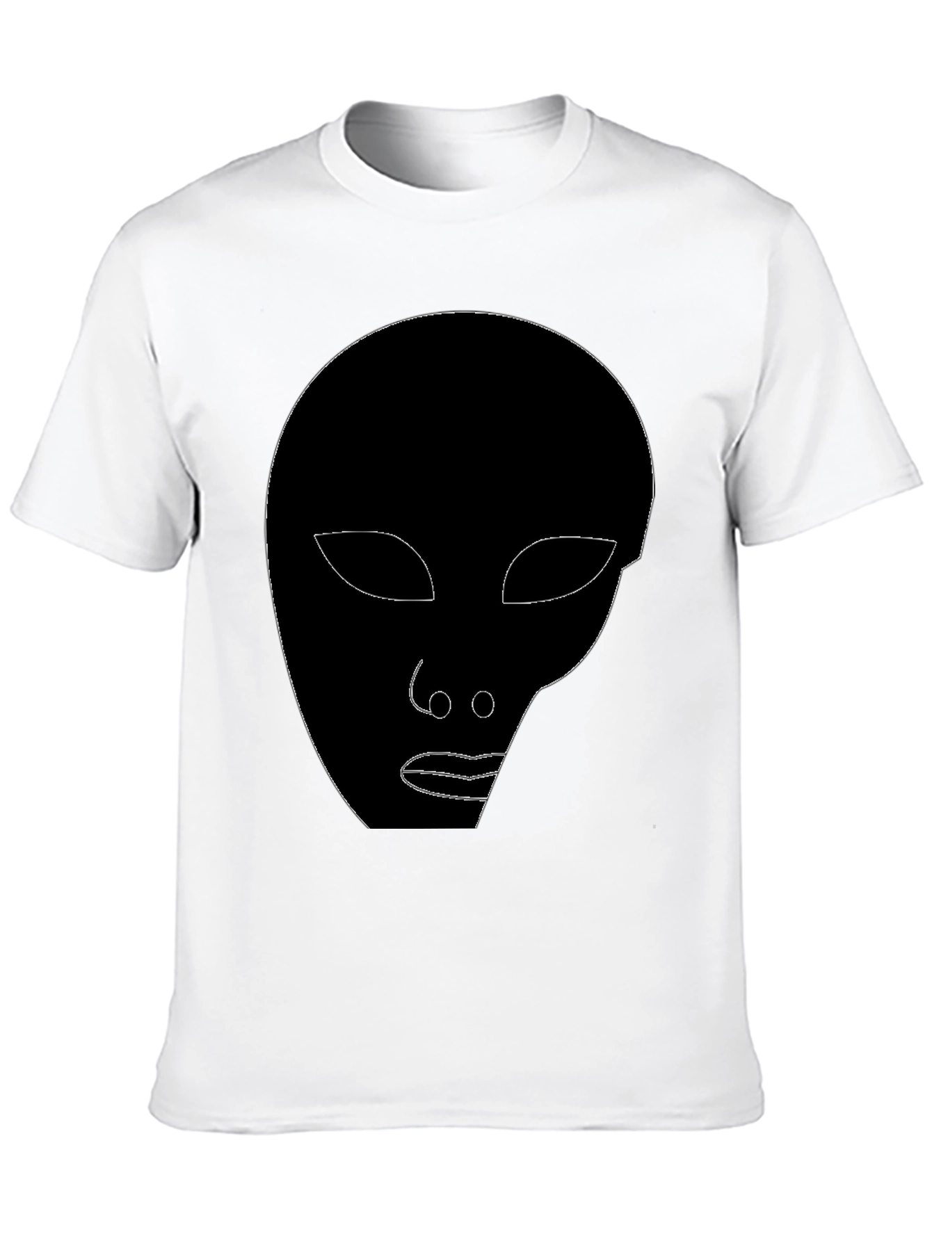 Black Abstract Face Graphic Tee - Stylish Black T-Shirt view 10