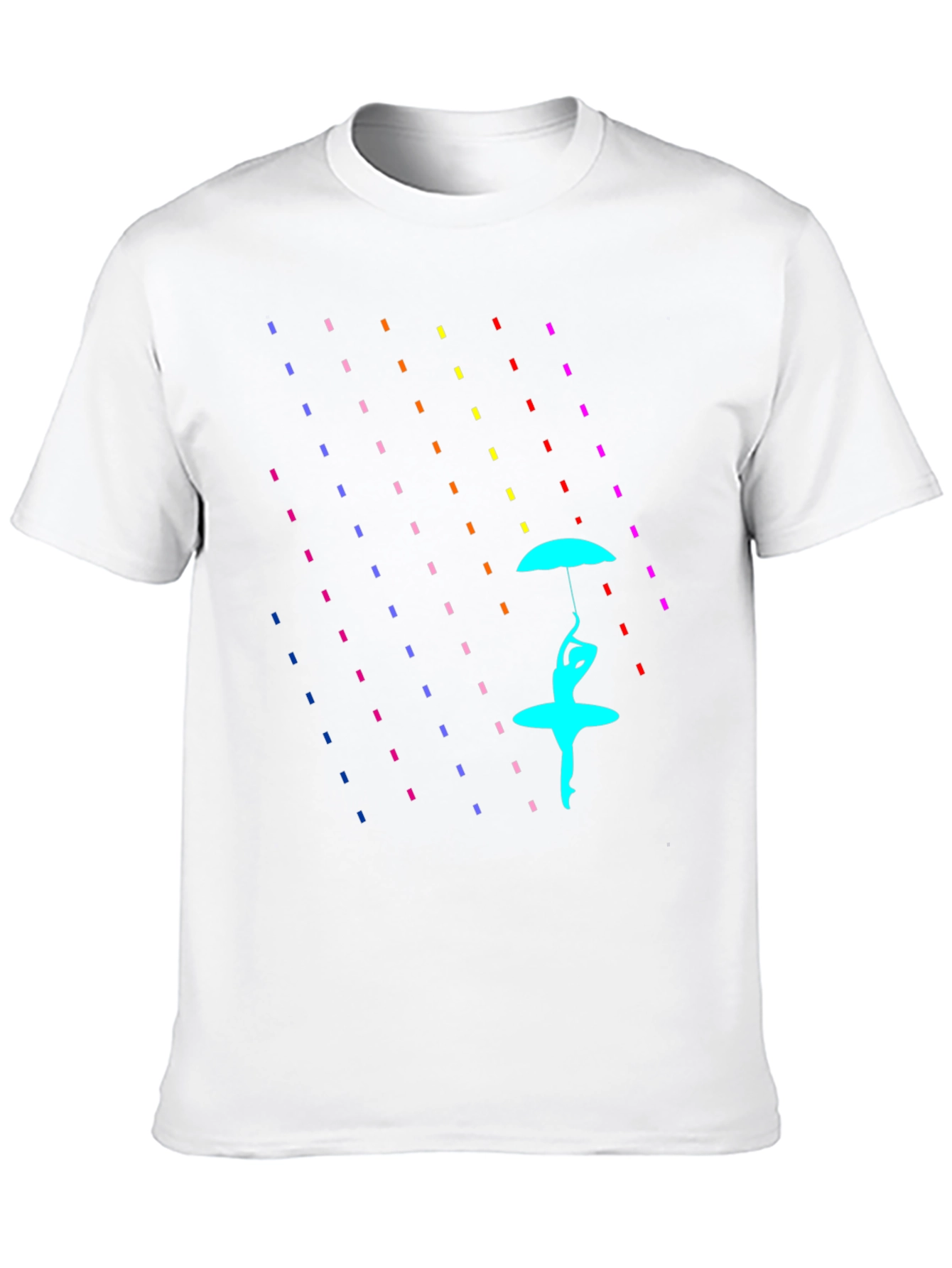 Black Rain of Color: Artistic Graphic Print T-Shirt view 10