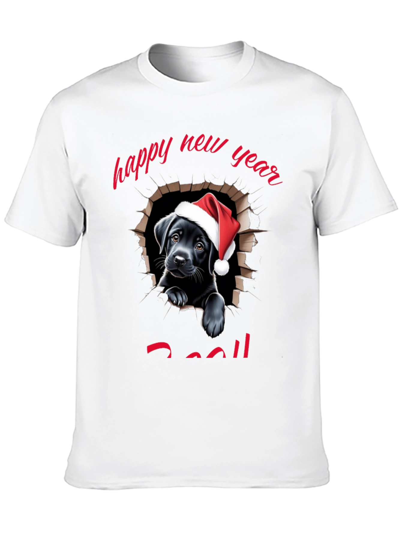 Black Happy New Year Dog T-Shirt view 10