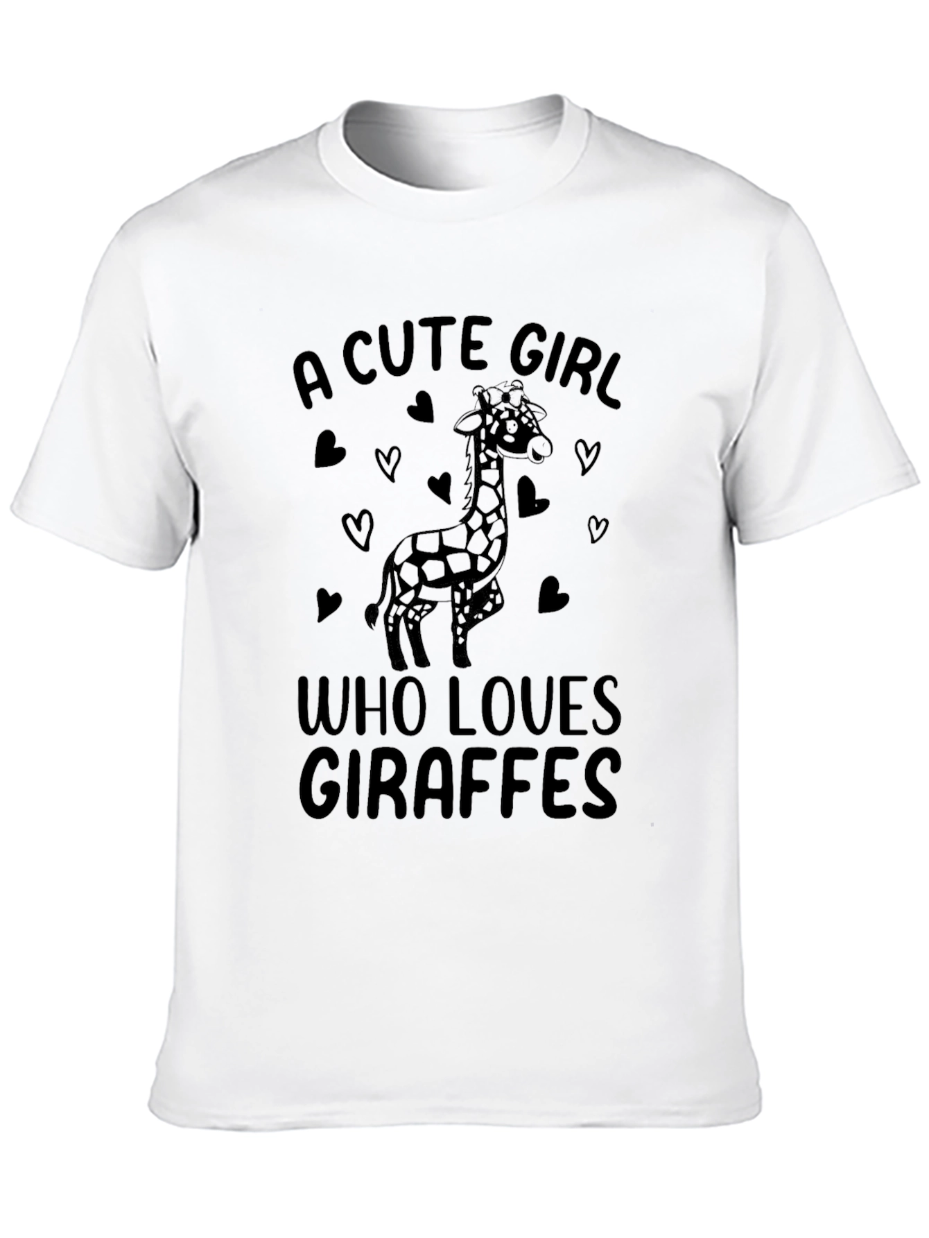 Giraffe Lover T-Shirt - Cute Girl Giraffe Hearts Tee - 10
