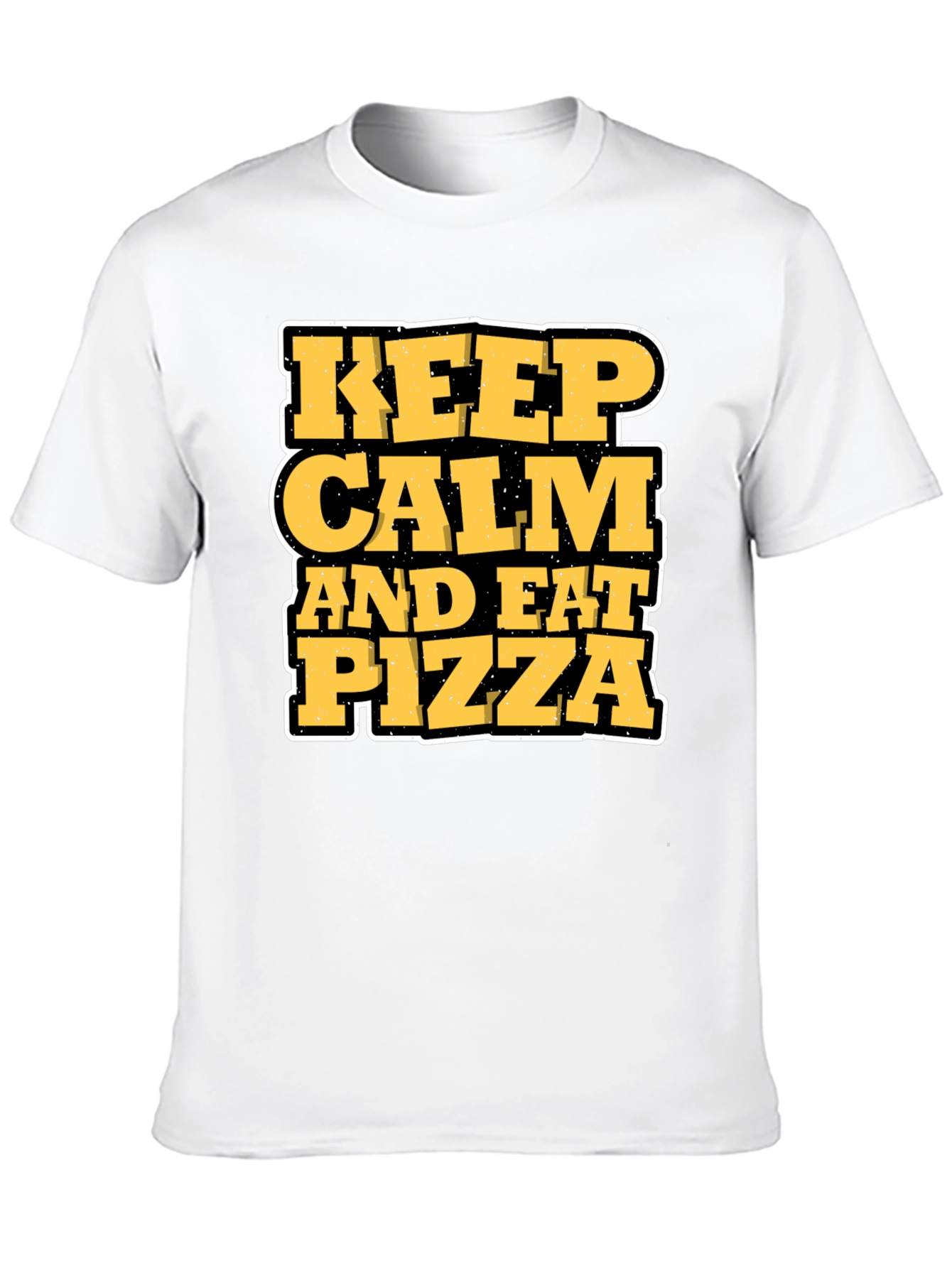 Black Keep Calm and Eat Pizza Graphic T-Shirt view 10