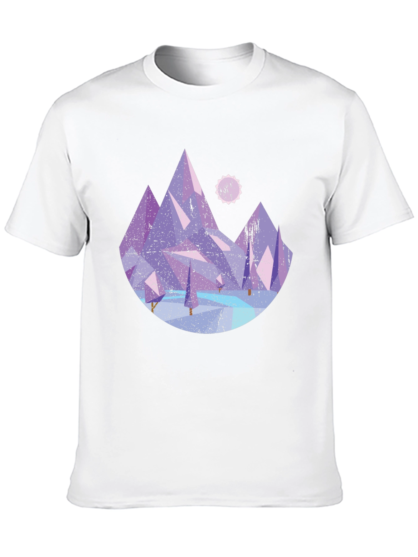 Black Abstract Mountain Graphic Tee - Black Cotton Shirt view 10