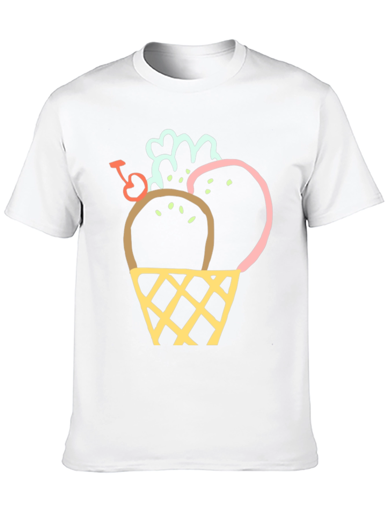 Black Ice Cream Cone Graphic Tee - Trendy & Fun view 10