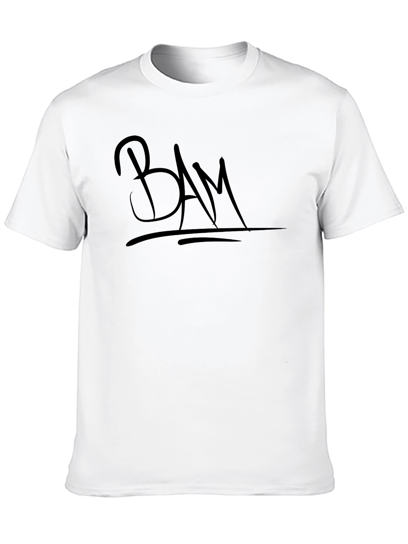 Black BAM Graphic Tee - Black Cotton Crew Neck view 10