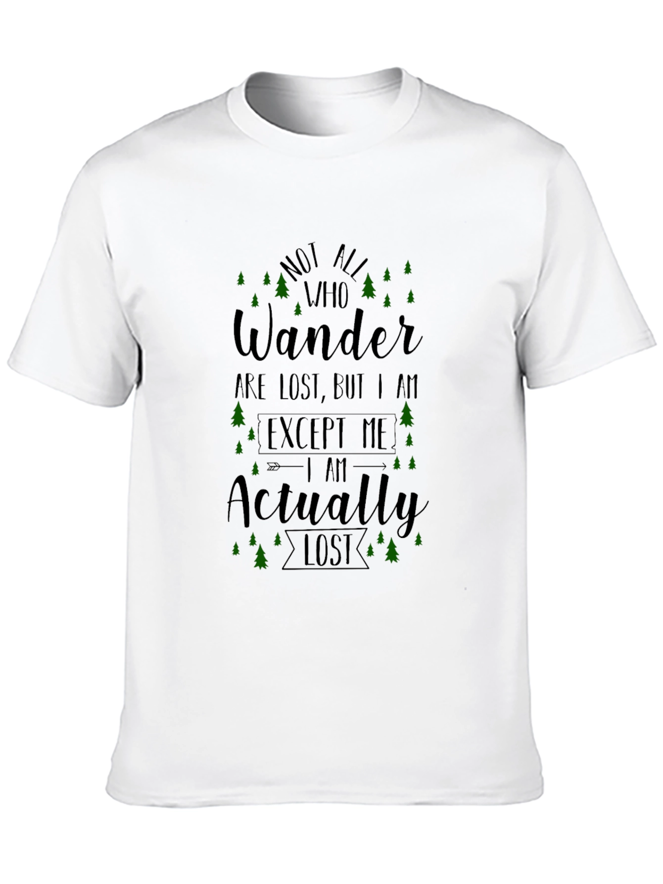Black Not All Who Wander Black T-Shirt view 10