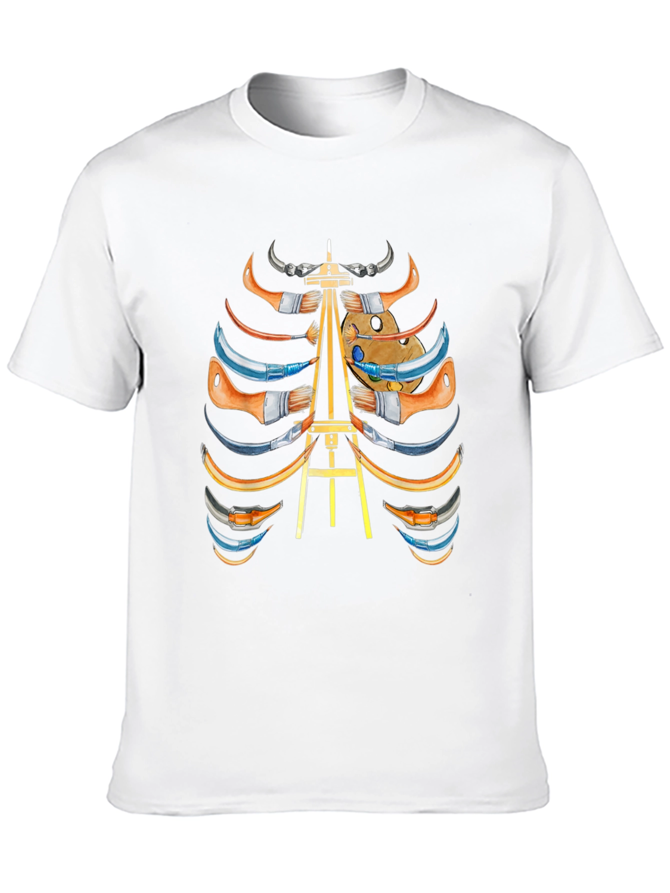 Black Artist Skeleton Ribcage Graphic Tee view 10