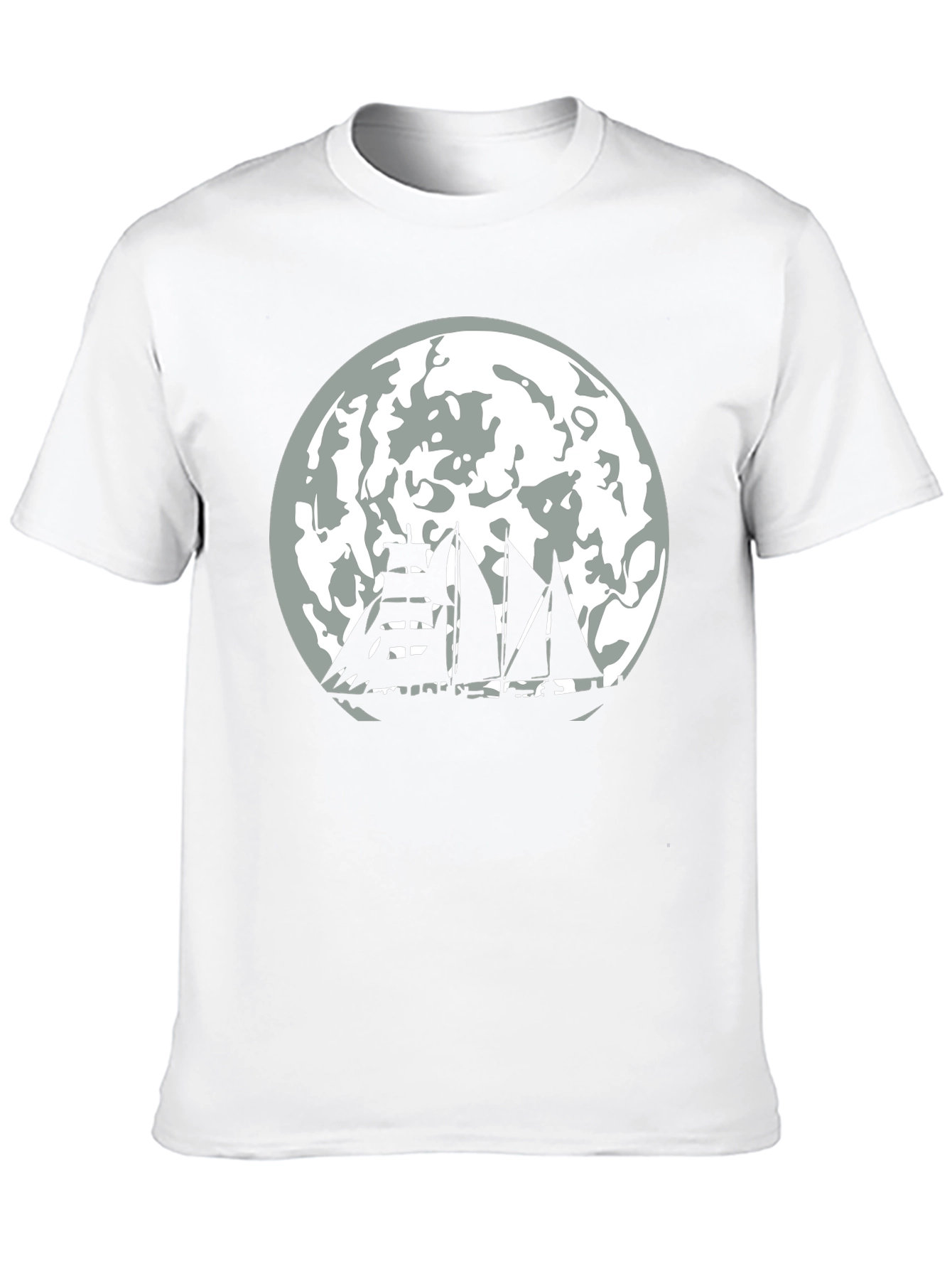 Black Moonlit Sailboat Black T-Shirt view 10