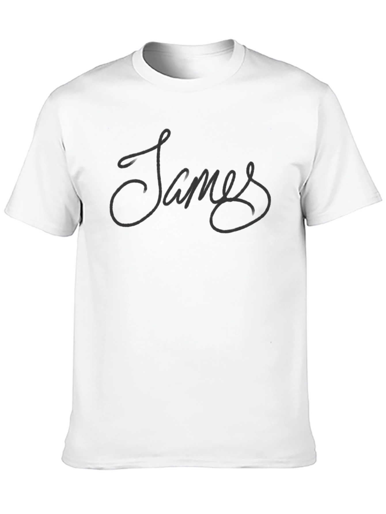 Black James Script Black T-Shirt - Soft Cotton Casual Tee view 10