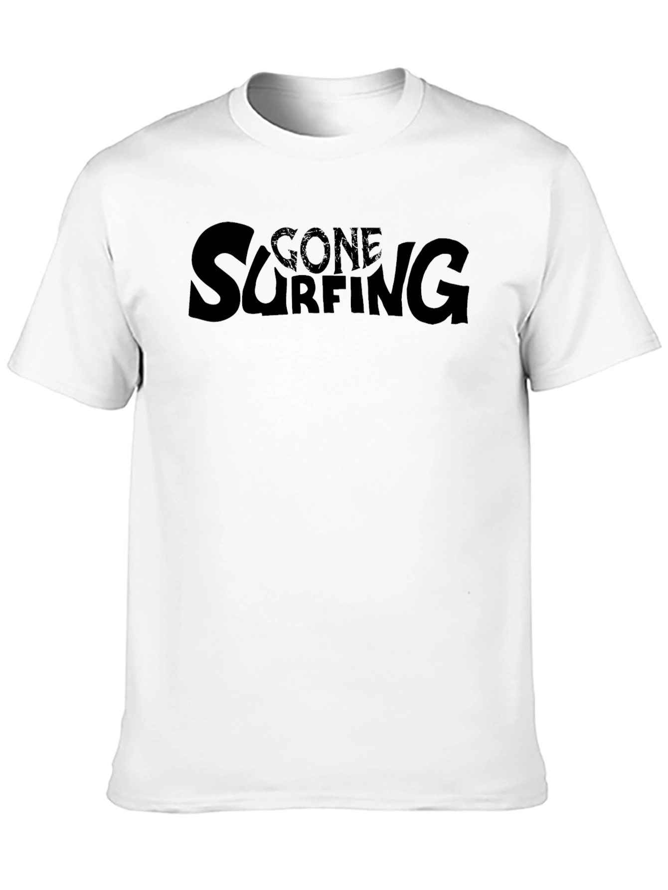 Black Gone Surfing Graphic Tee - Black Cotton T-Shirt view 10