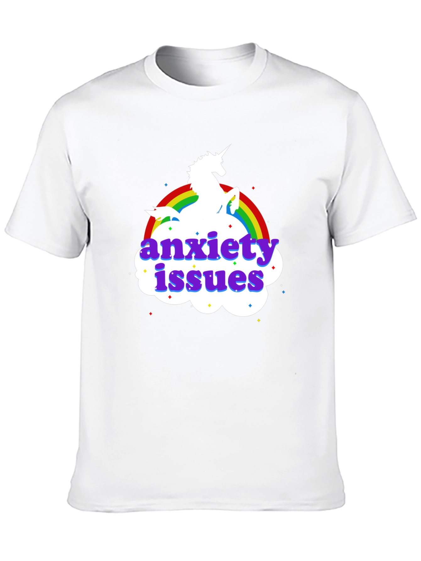 Black Anxiety Issues Unicorn T-Shirt view 10