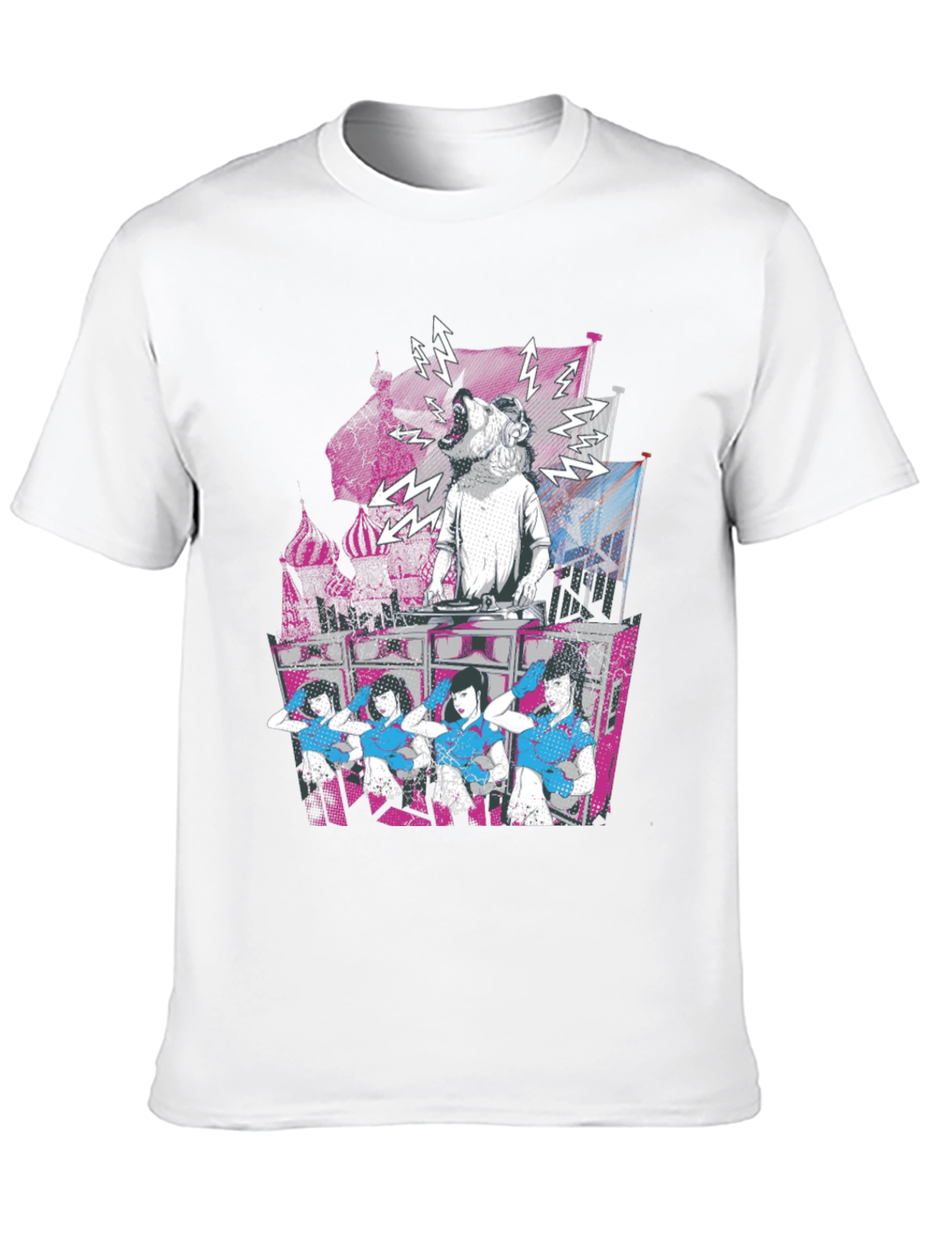 Black DJ Dog & Dancing Girls Graphic T-Shirt view 10