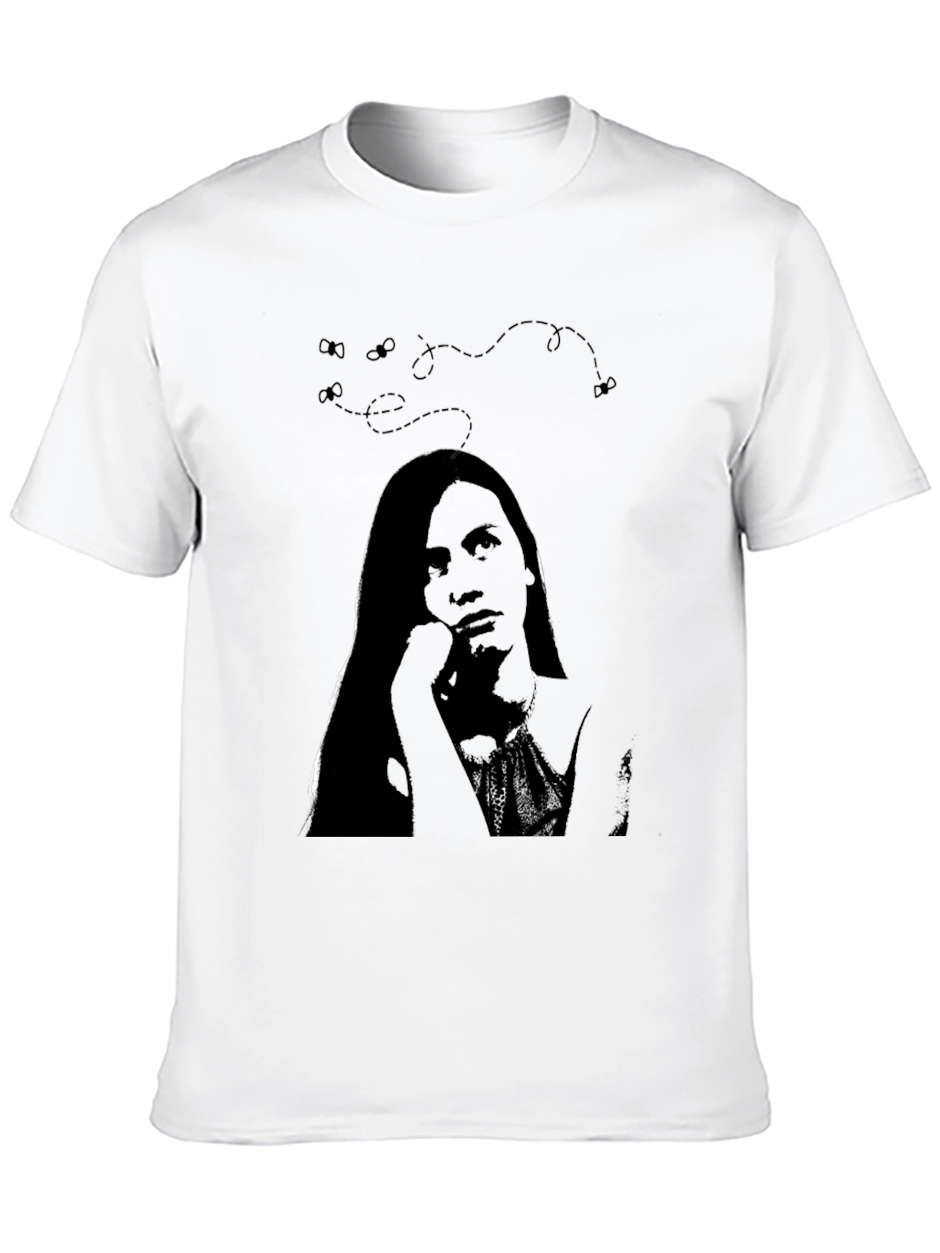 Black Graphic Tee - Woman Portrait Design - 10