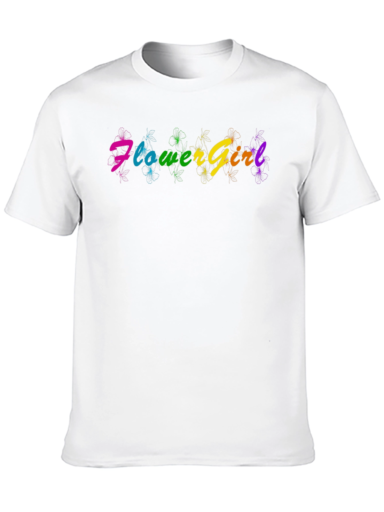 Black Rainbow Flower Girl T-Shirt - Fun & Vibrant Design view 10
