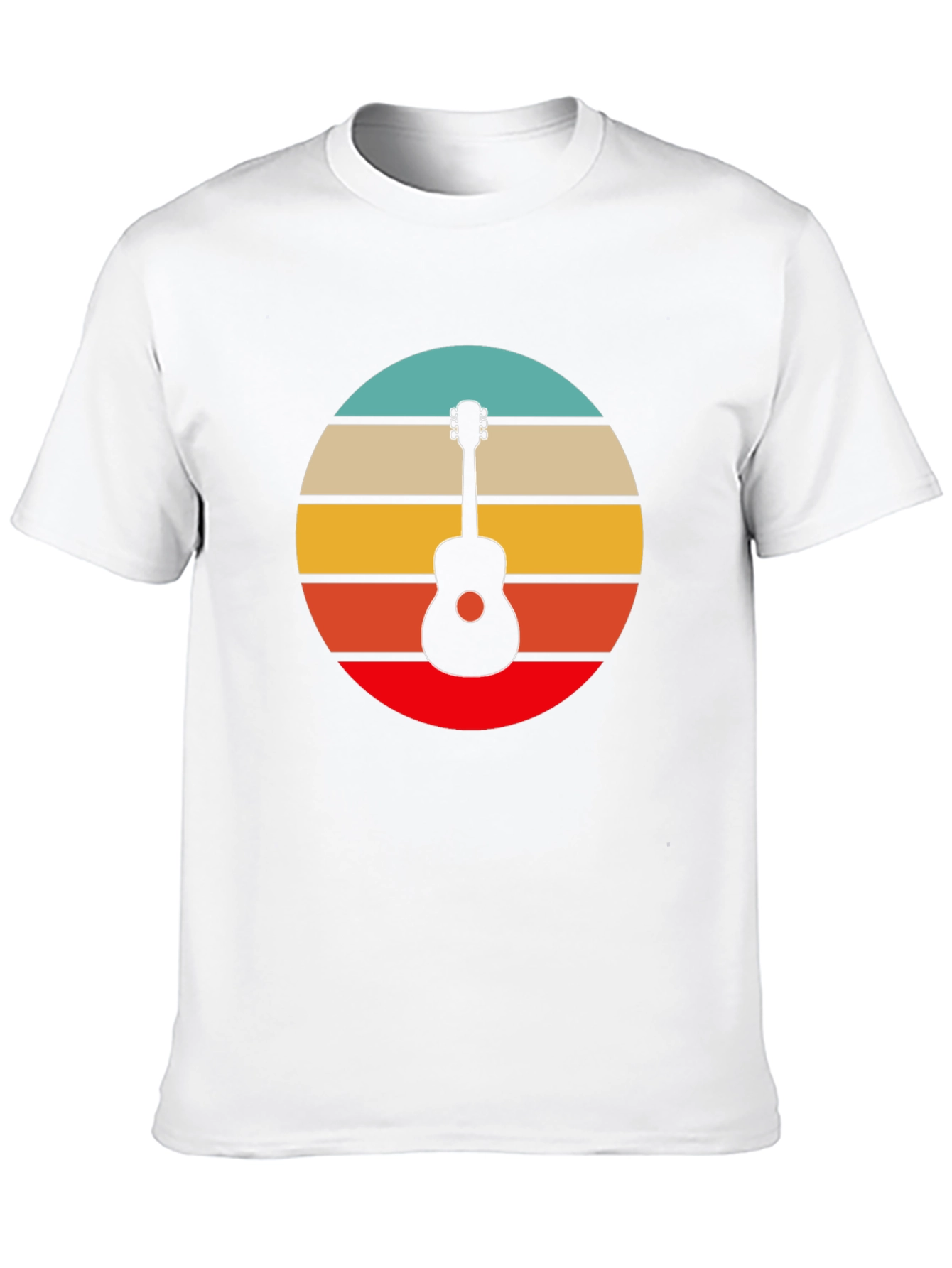 Black Retro Guitar Sunset Graphic Tee - Black view 10