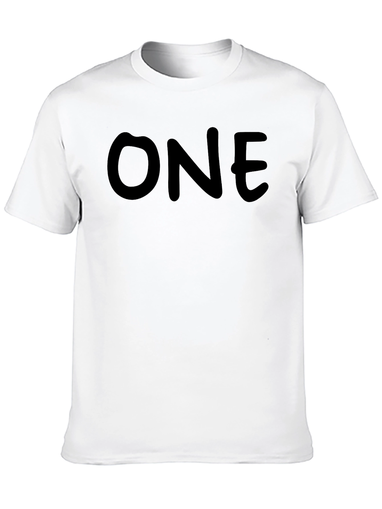 Black Men's Black "ONE" Graphic Tee - Casual Style view 10
